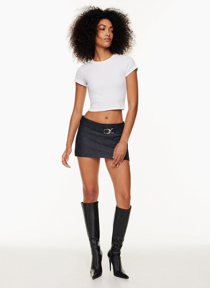 Eb Denim Mini Wrap Skirt Aritzia Us