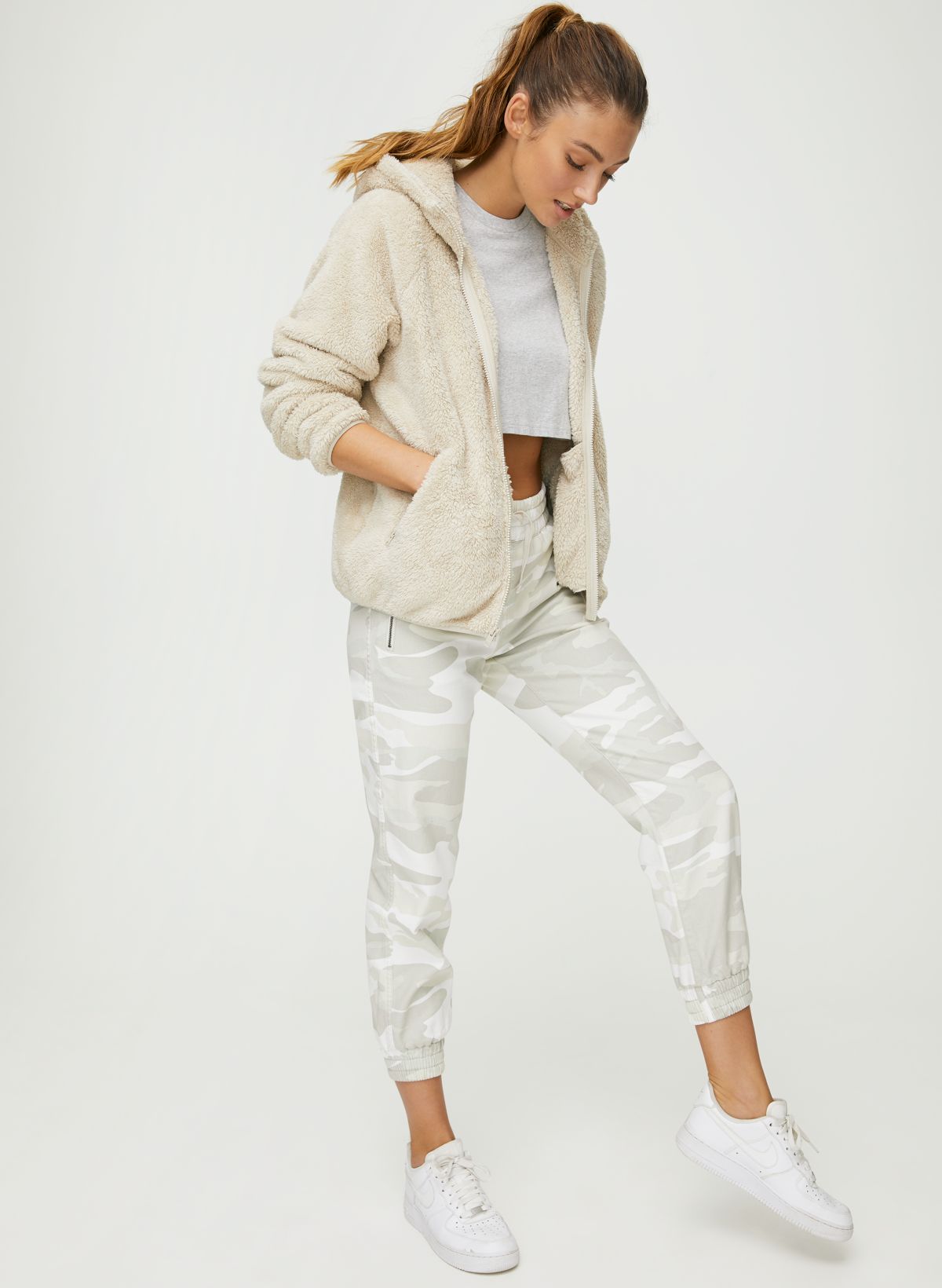 Fluffy zip up on sale jumper