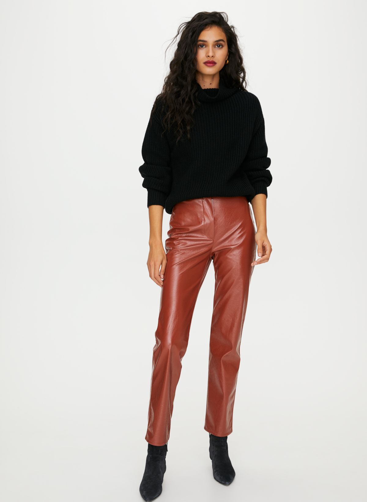 Aritzia, Pants & Jumpsuits, Aritzia Wilfred Free Daria Black Faux Leather  Leggings Size S Tall