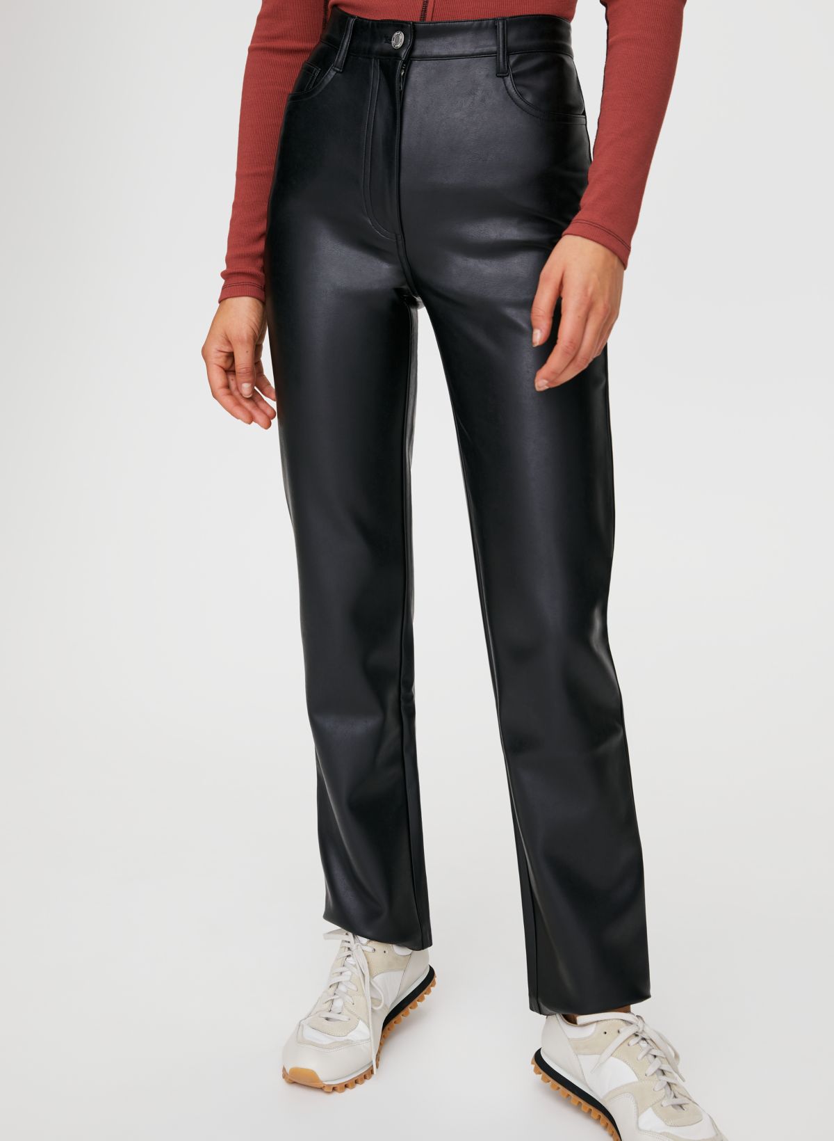 OW Gift Leather Trousers in Metallic – shopatanna