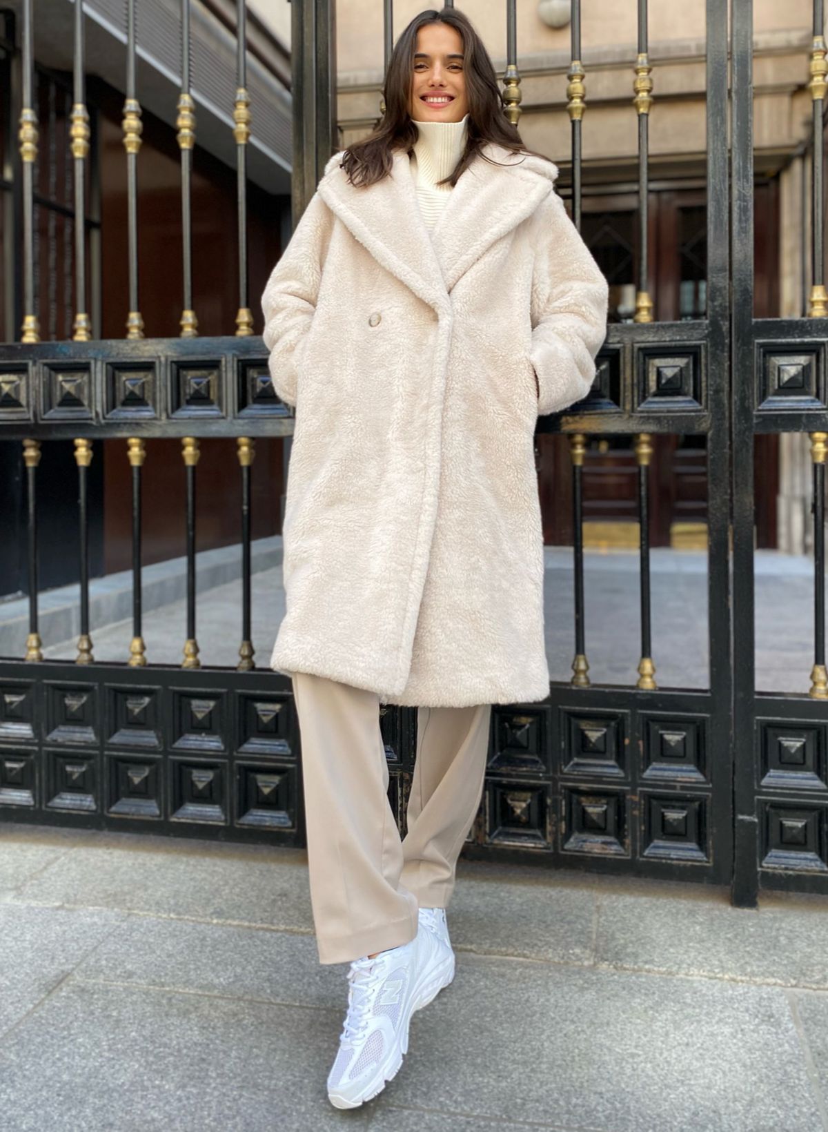 Ankle length teddy clearance coat