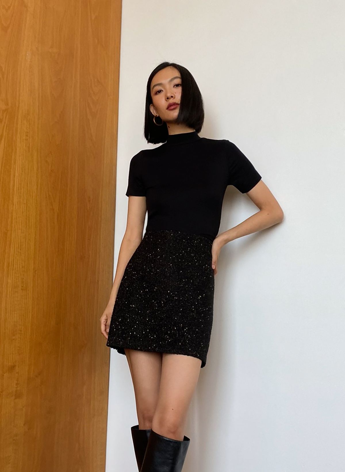 Tweed 2025 skirt black