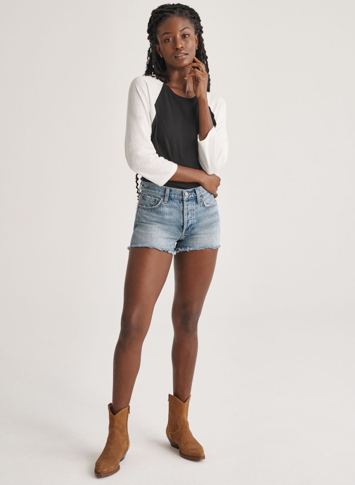 Ultra high hot sale rise denim shorts