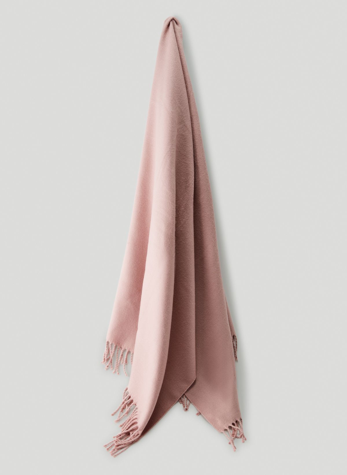 Long scarf with beige logo with fringles. Soft fabric - TopU-Up