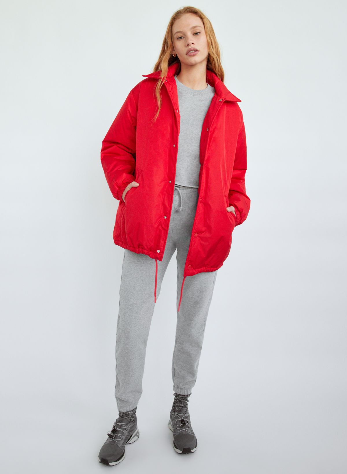 Men - Red Relaxed Fit Hooded Jacket - Size: S - H&M