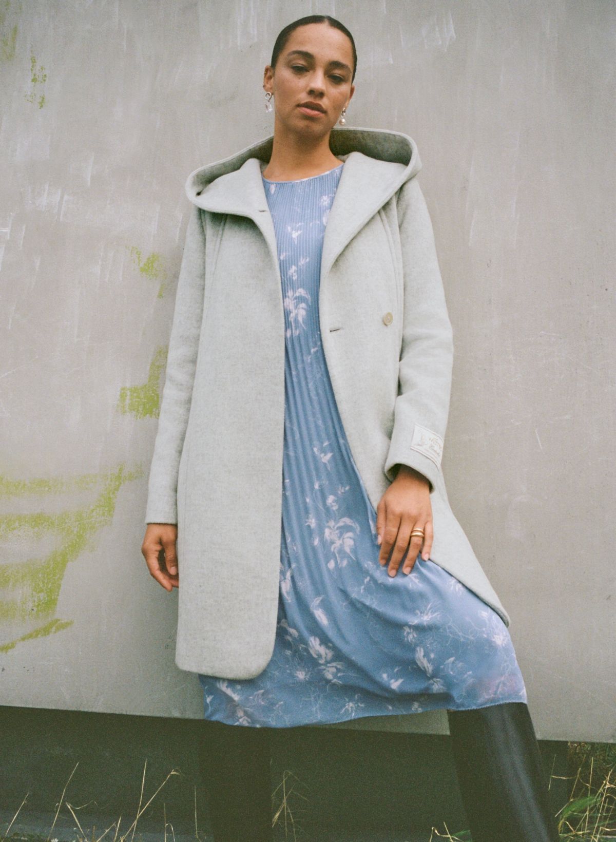 Doubleface Wool Cloud Hooded Coat