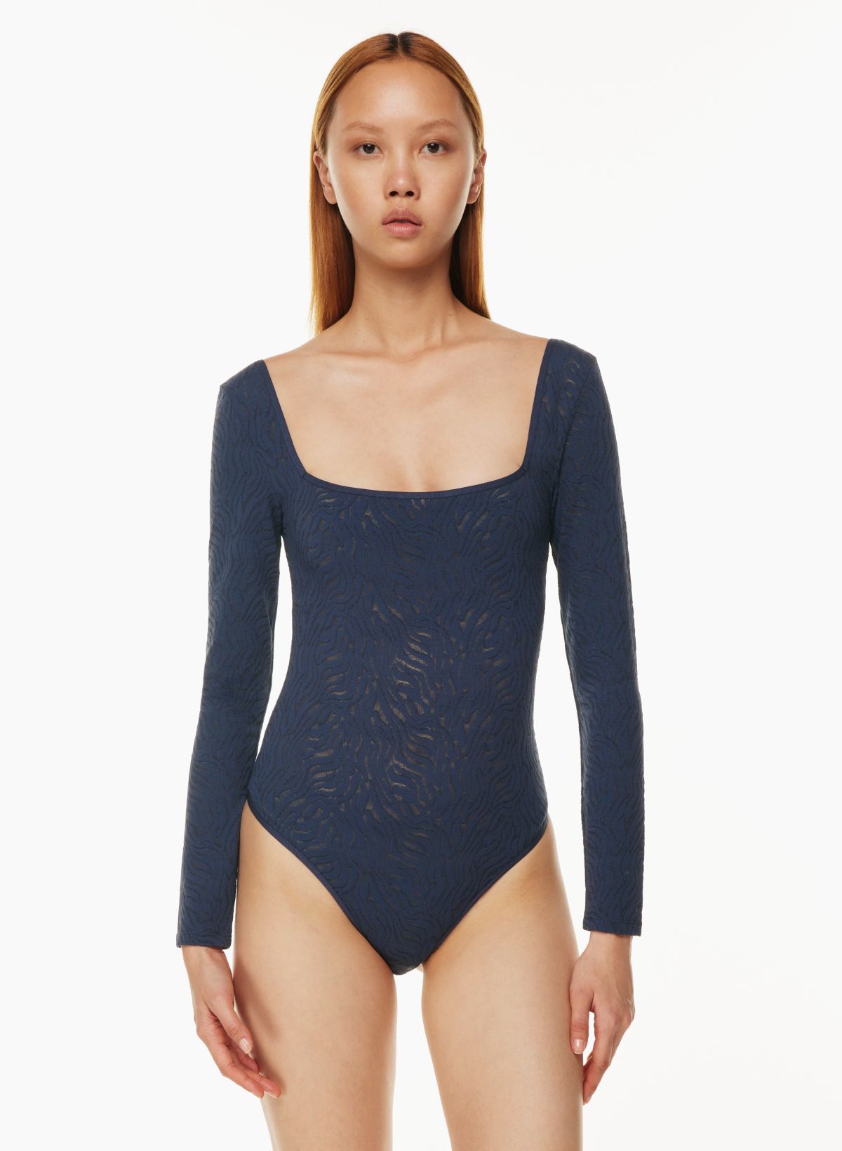 Womens Sexy Knitted Cotton Aritzia Long Sleeve Bodysuit With Long