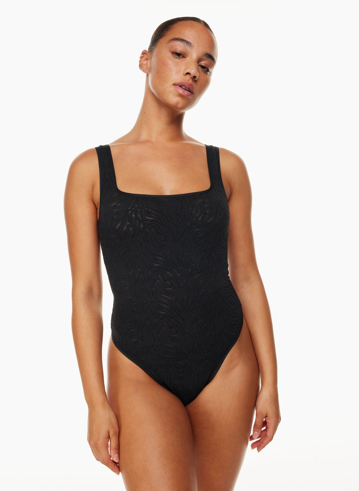 POLYAMIDE TANK BODYSUIT - Black