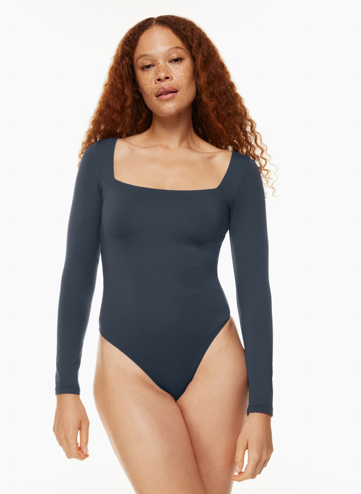 Express Body Contour Textured Square Neck Bodysuit, Medium – Swish