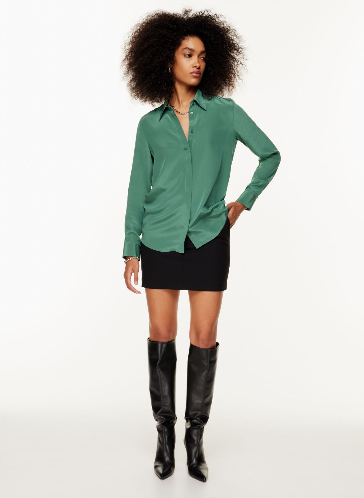 Babaton ESSENTIAL SILK SHIRT | Aritzia CA