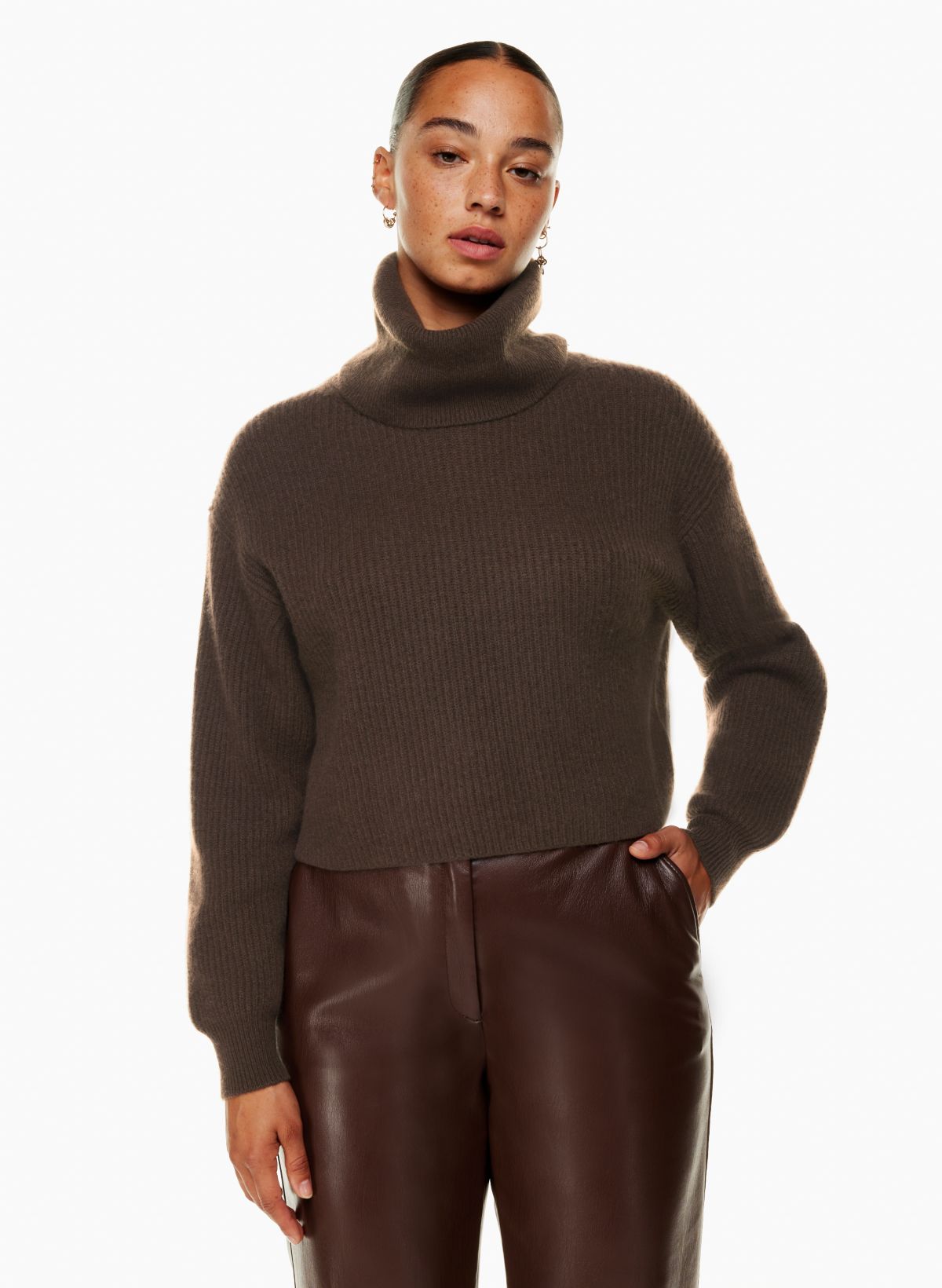 Stretch Cashmere Turtleneck Bodysuit