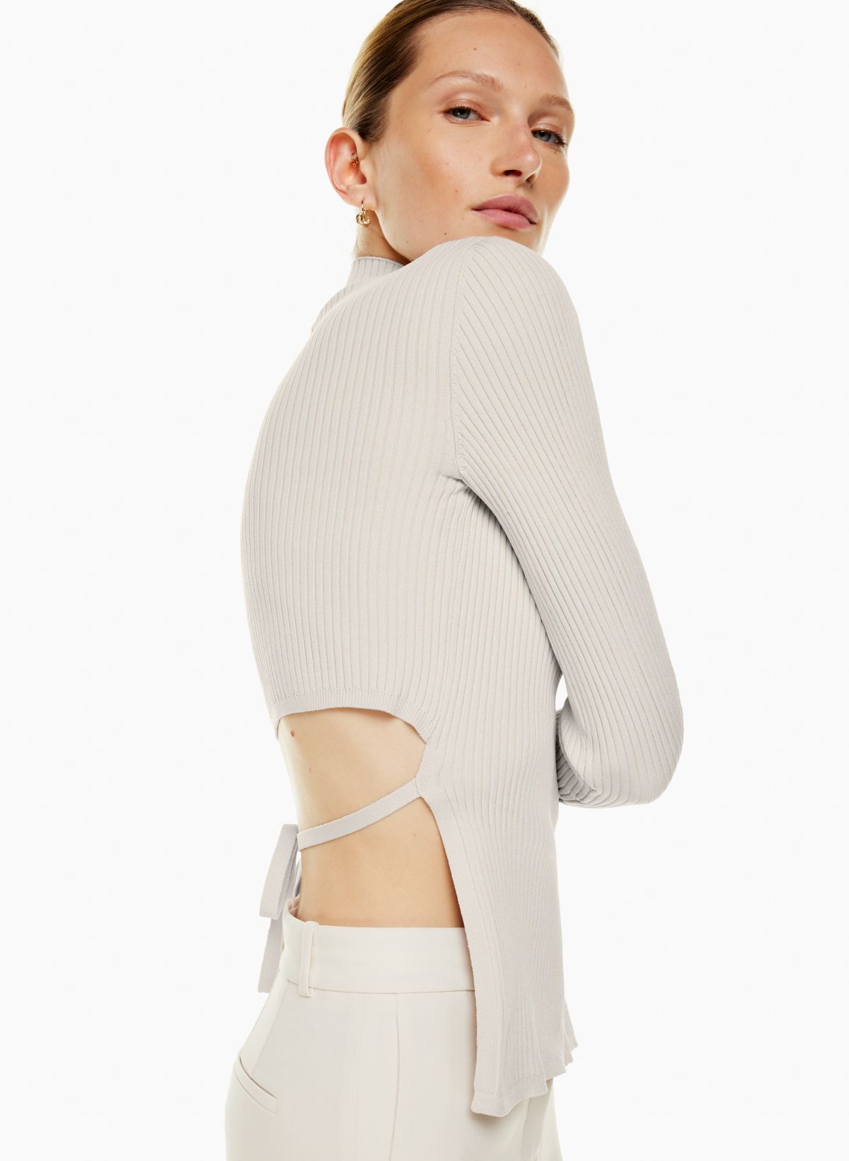 ANAYA Khaki Sculpt Cropped Long Sleeve Gym Top - ShopperBoard