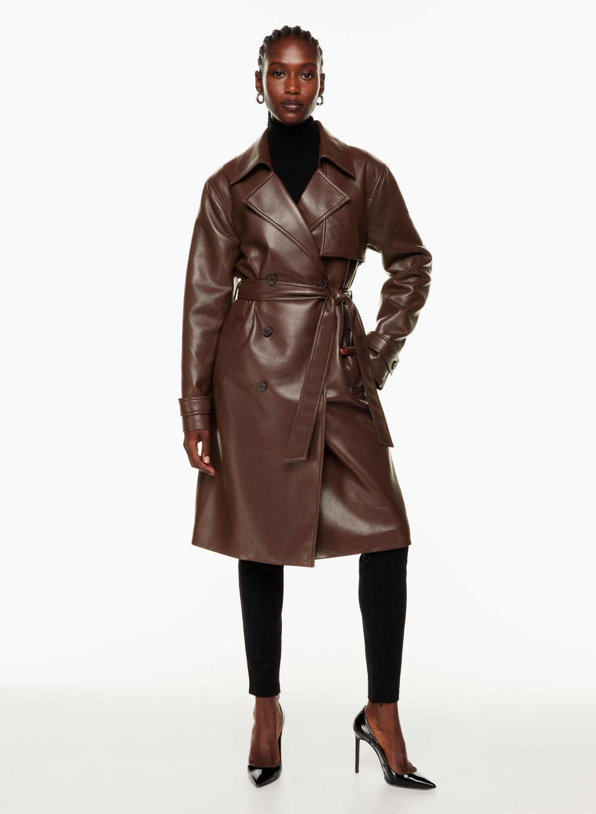 Leather hotsell trench jacket