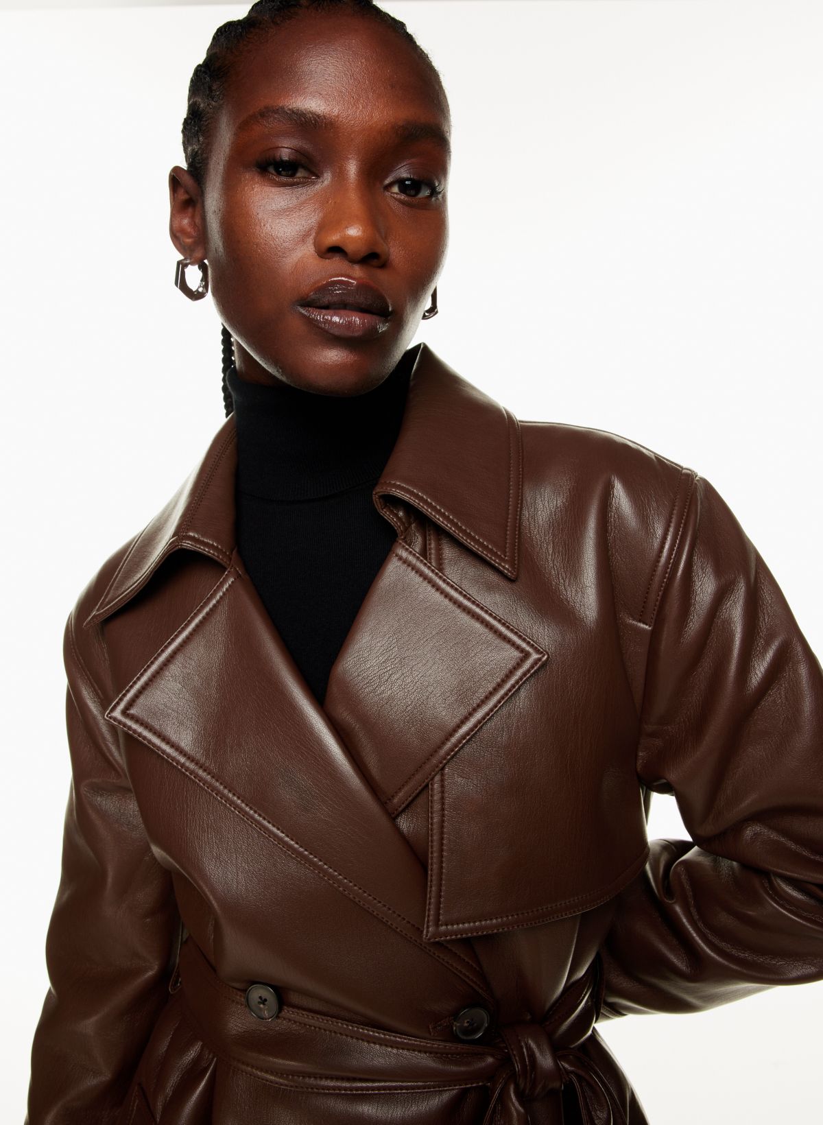 Patent hot sale leather trench