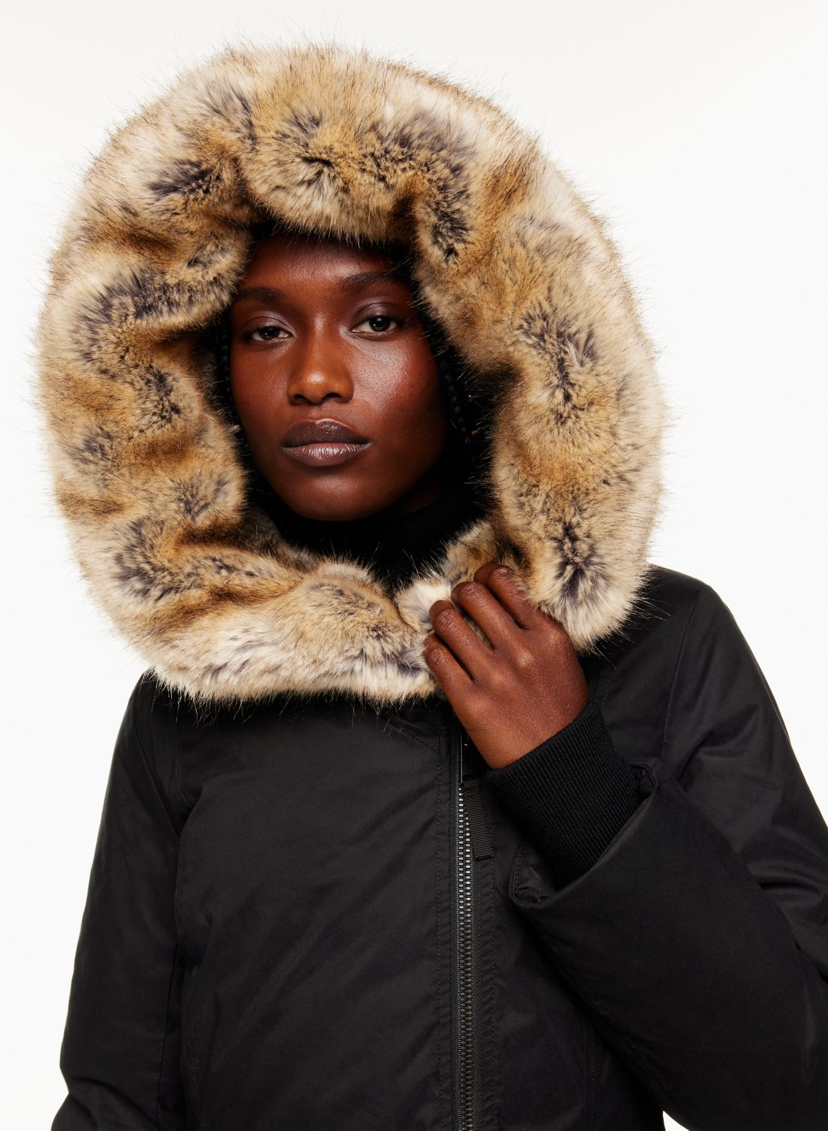 Parka jacket 2025 with fur hood