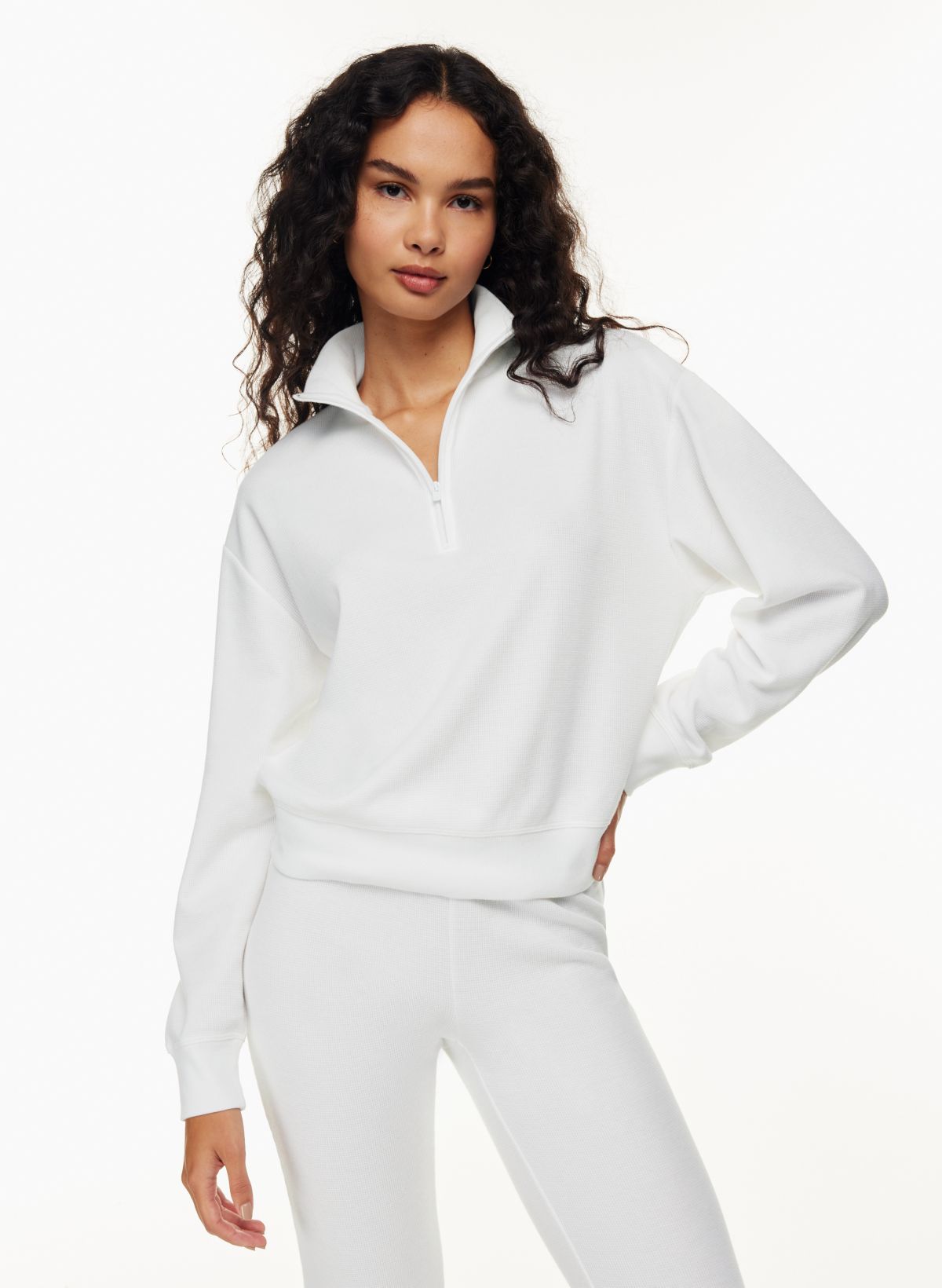 White Quarter-Zip Pullover