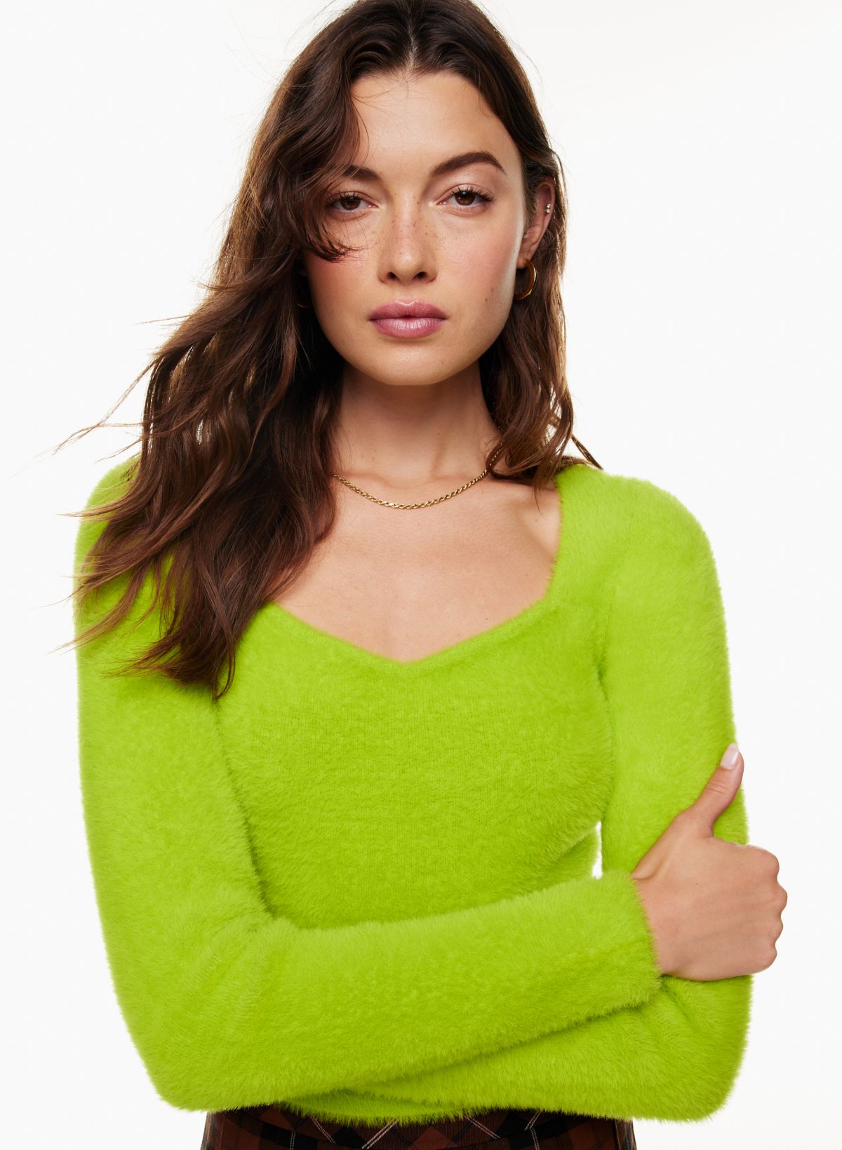 a new day, Sweaters, A New Day Green Vneck Fuzzy Sweater Tank