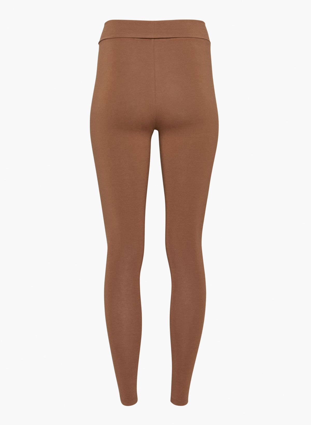 Bianca Lightweight High Waisted Rib Curvy Leggings in Brown