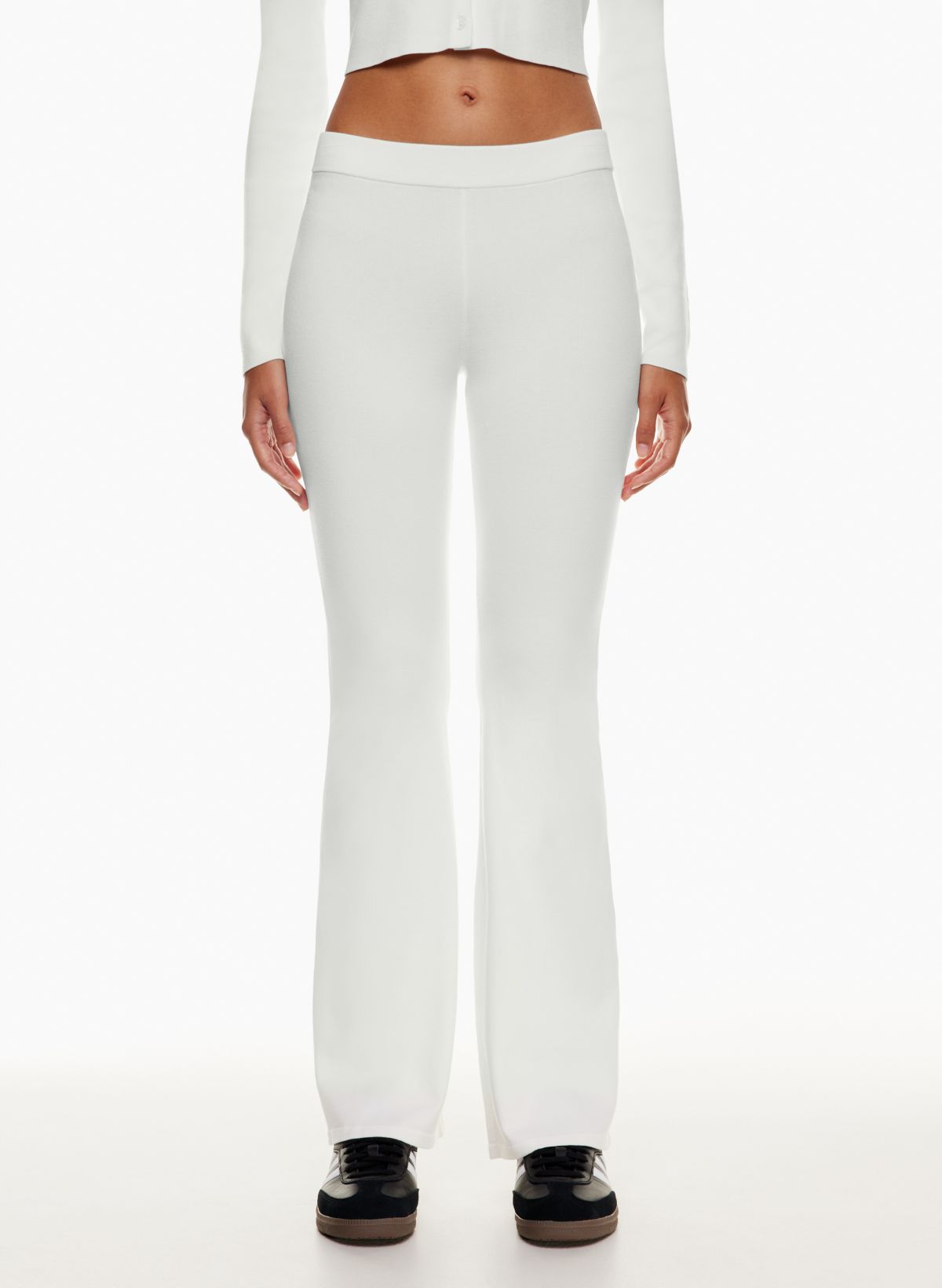 GOOD AMERICAN Ribbed stretch-cotton jersey flared pants