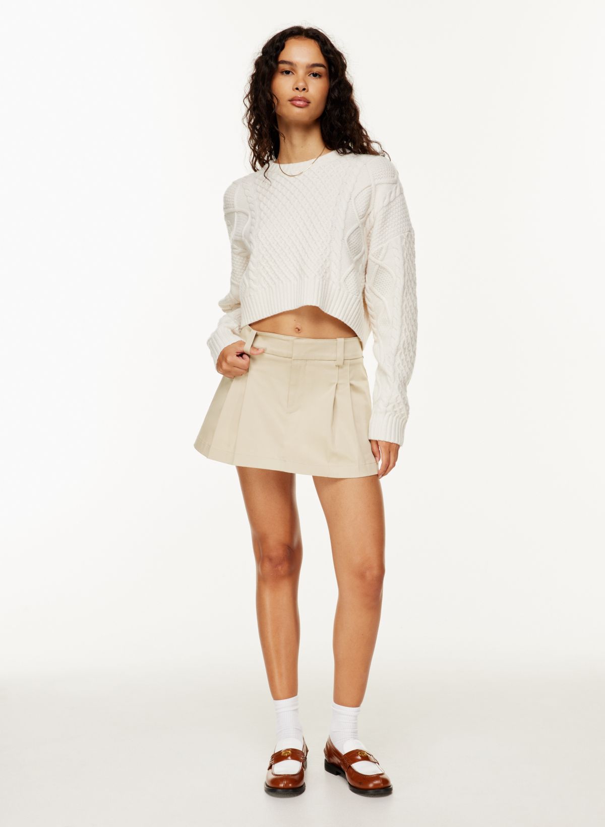 Women's Flared Lace Sleeve Cropped Blazer & Micro Mini Skirt