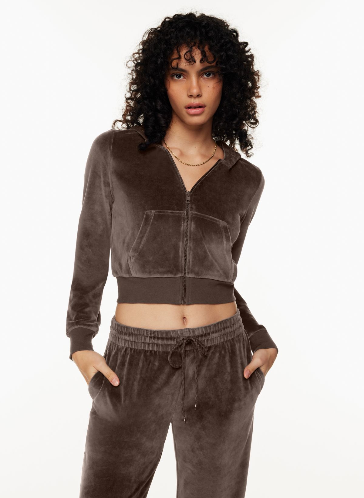 Tna VELOUR ZIP HOODIE | Aritzia CA