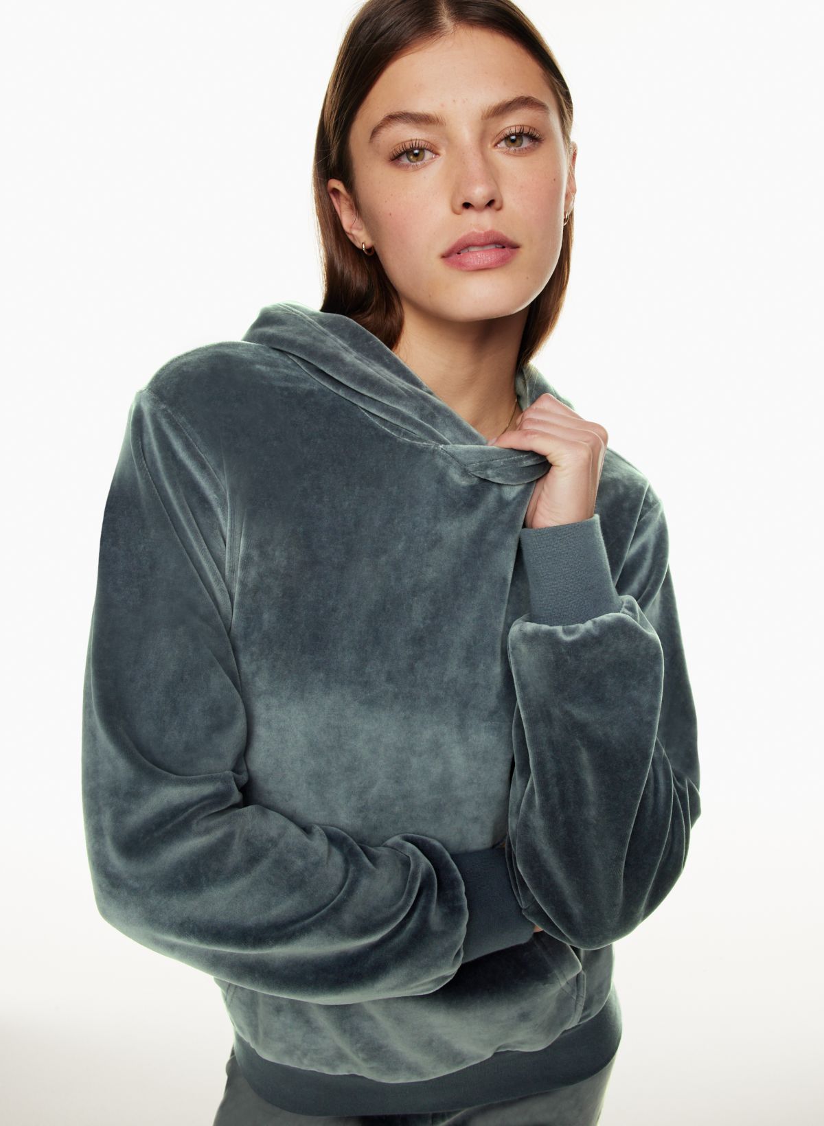 Oversized Velour-Lined Hoodie