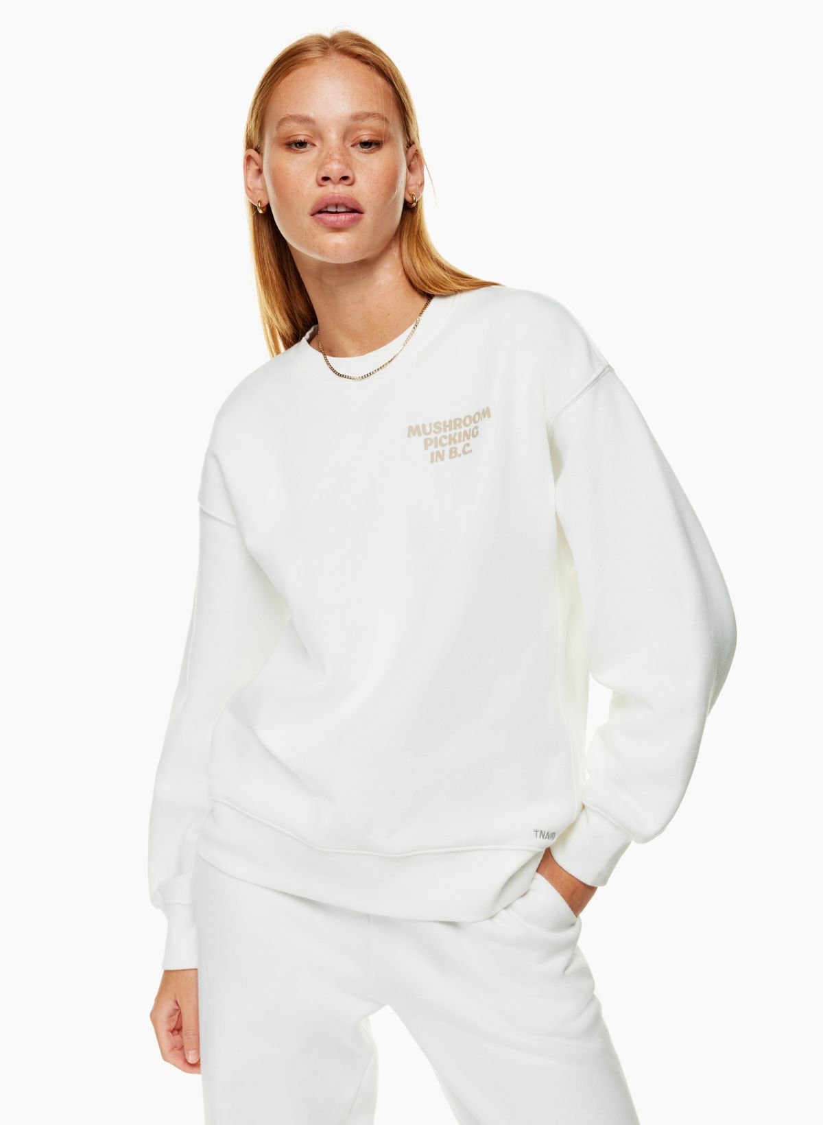 Tna COZY FLEECE BOYFRIEND CREW SWEATSHIRT | Aritzia CA