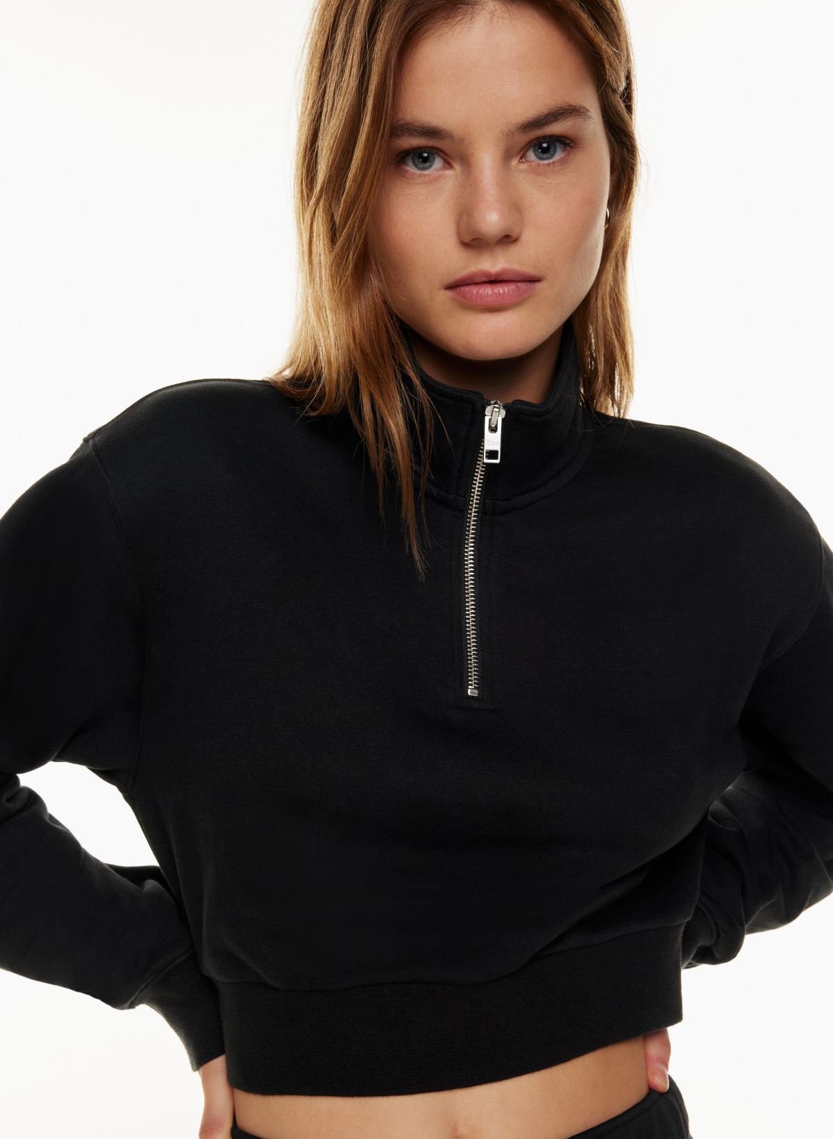 Cropped zip sale sweat