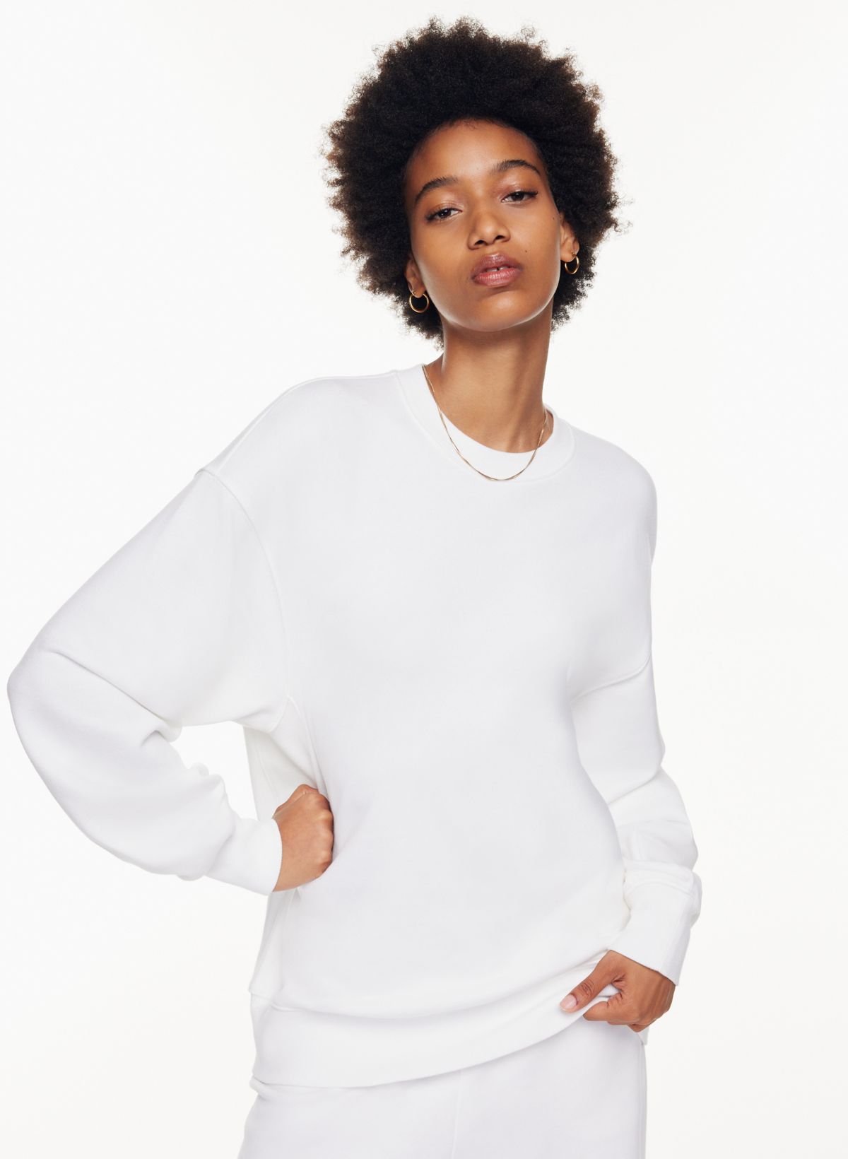 Luxe Terry Off Shoulder Pullover