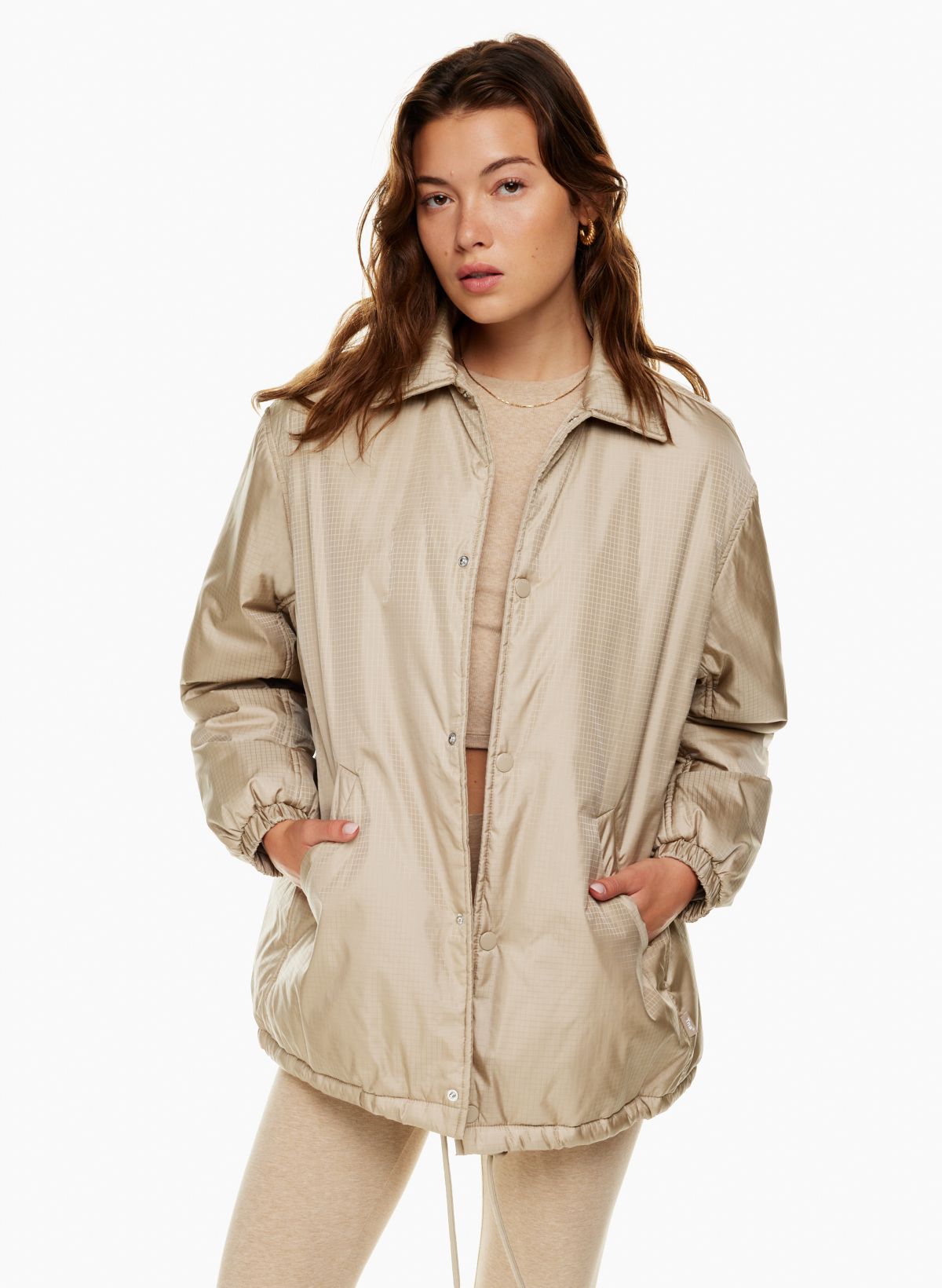 Oversized Nylon Coach Jacket