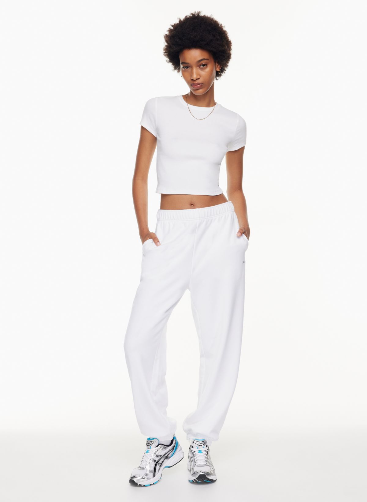 Luxury White Fleece Lined Joggers - Want That Trend