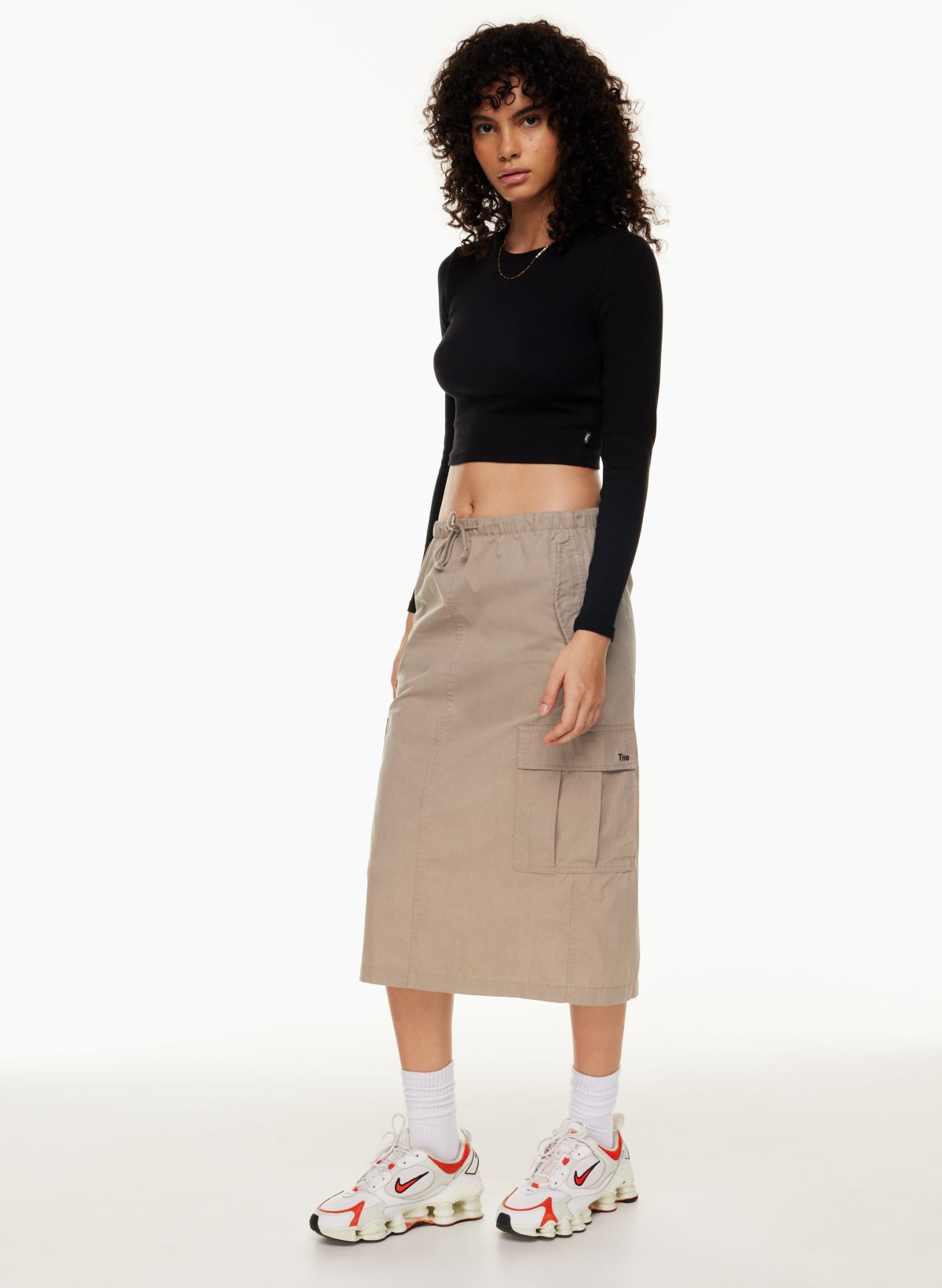 Olive Green Pencil Style Athletic Skirt with Built-in Leggings