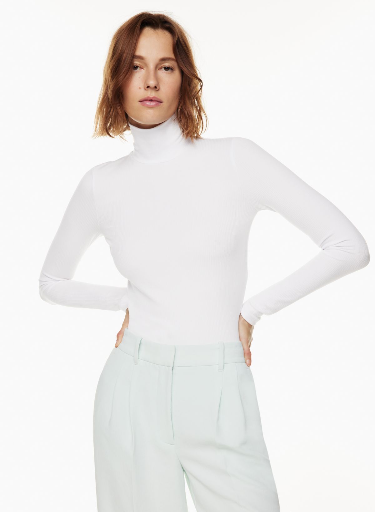 White deals turtleneck tight