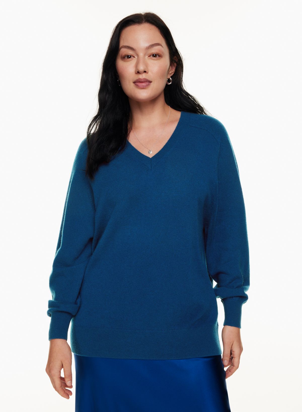 Women's Slim Fit Long Sleeve V-Neck Cozy Top - Ava & Viv™ Light Blue XXL