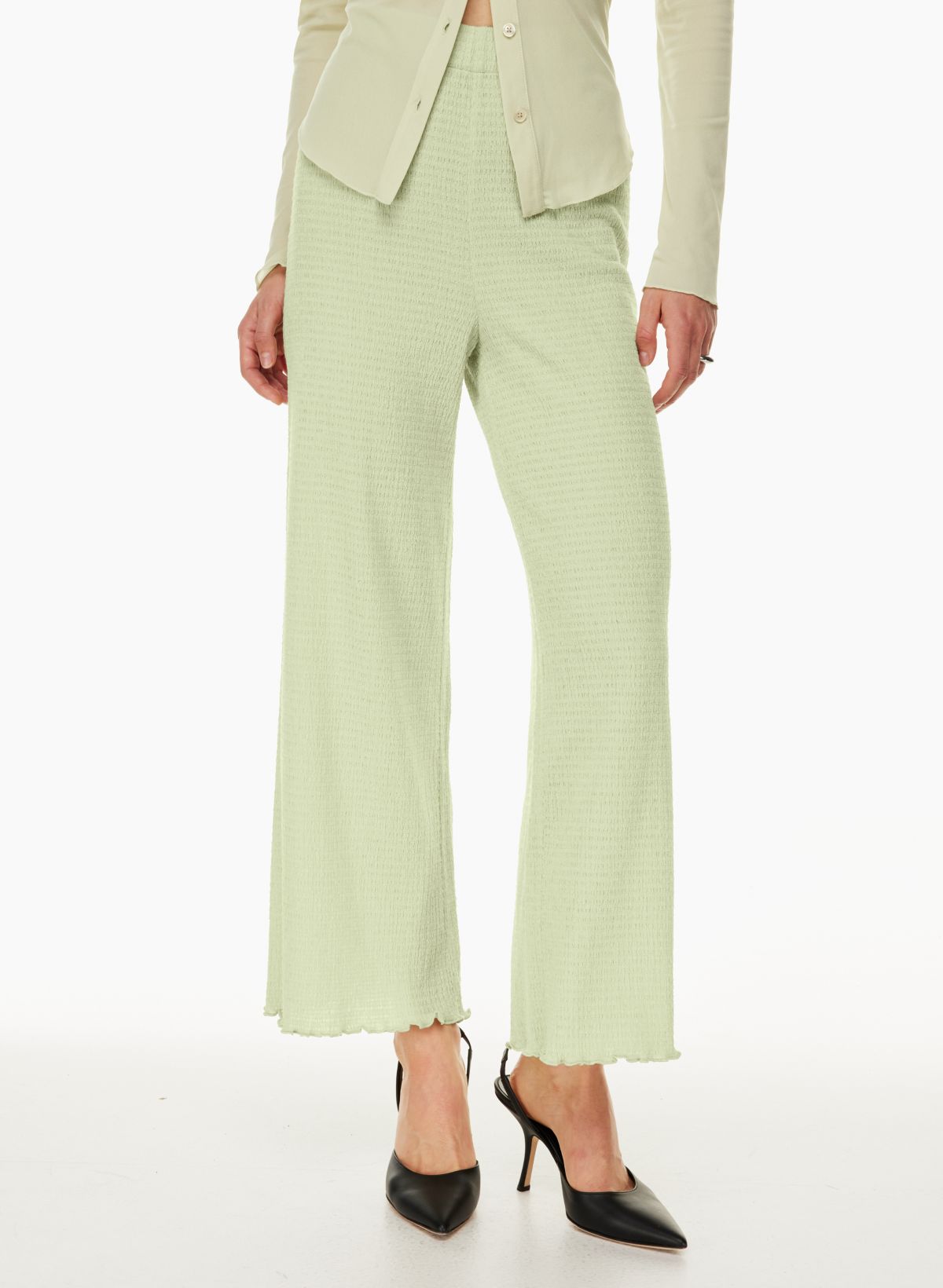 Gingham Linen Patch Pocket Trousers, Garden Green