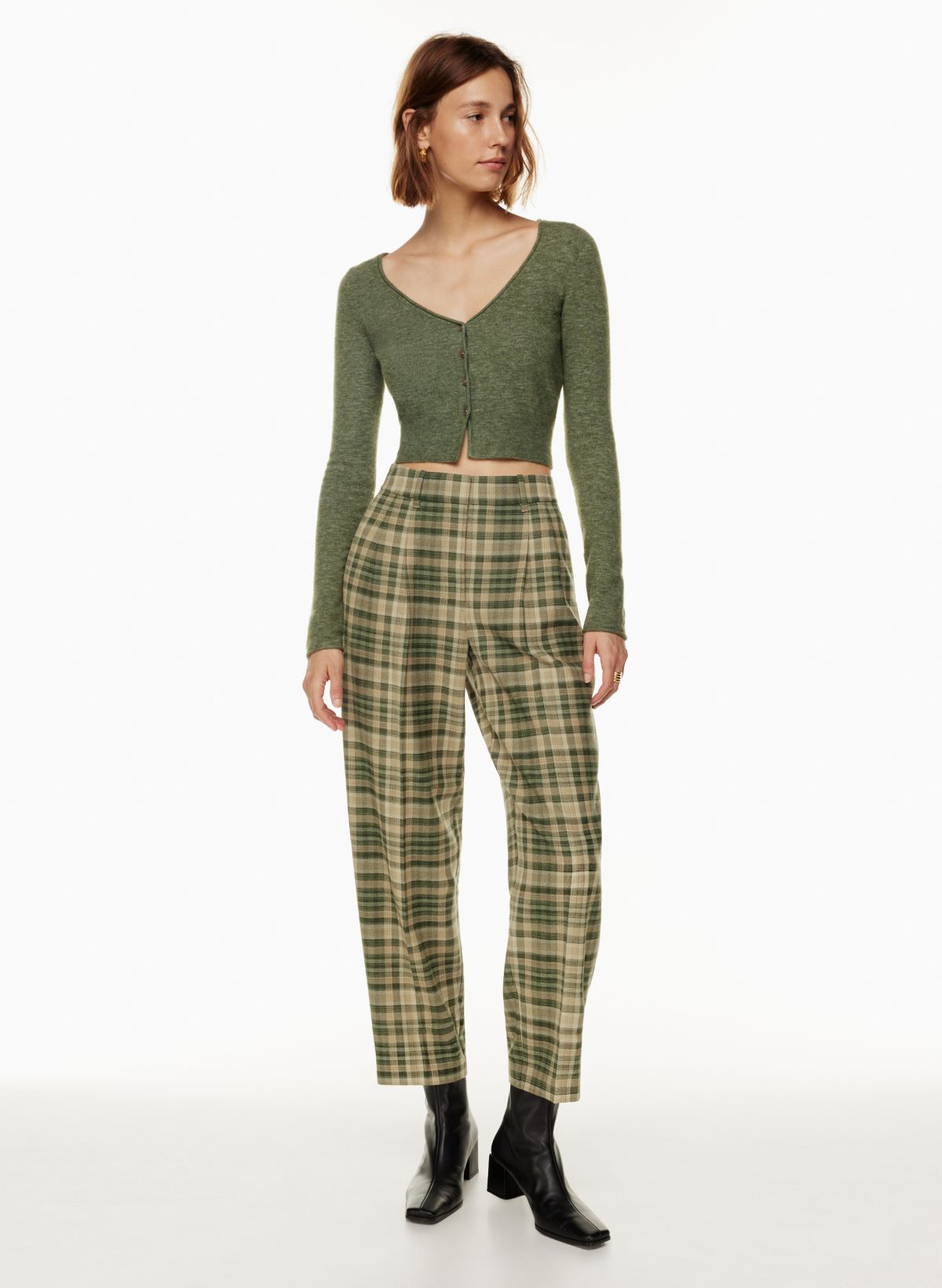 Aritzia, Pants & Jumpsuits, Aritzia Wilfred Womens Darontal Pant Cropped  Plaid Dress Pant Size