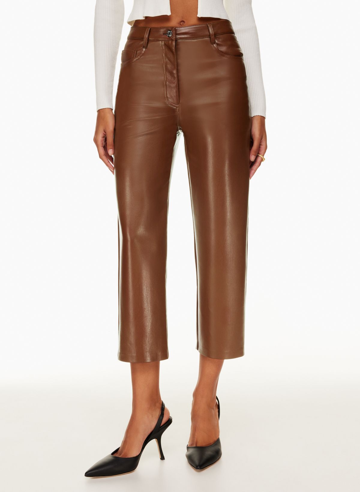 Soft faux-leather straight-leg pant, Icône, Shop Women%u2019s Straight Leg  Pants Online In Canada