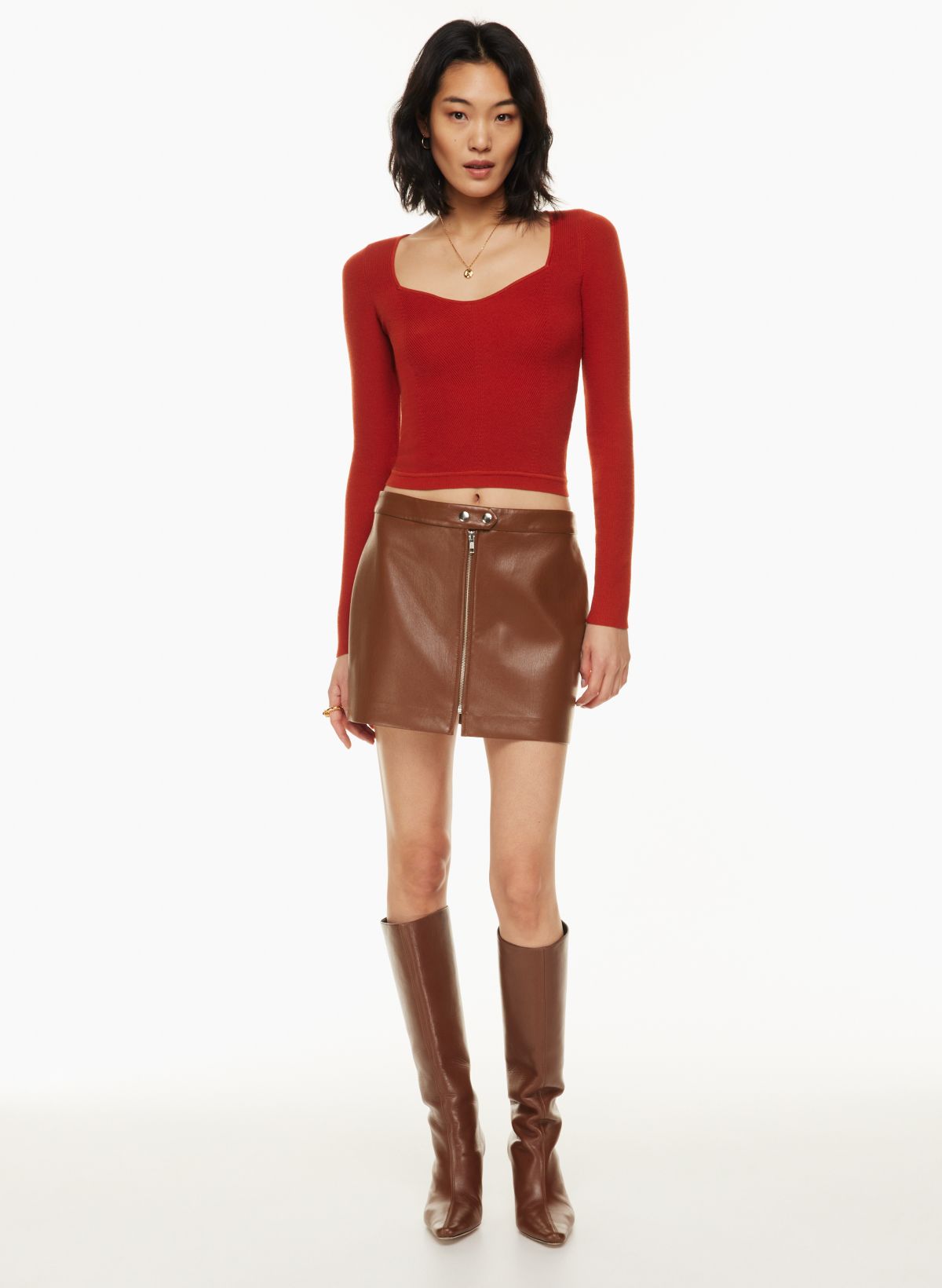 Cognac vegan leather skirt set – Shop Luxe Life Boutique