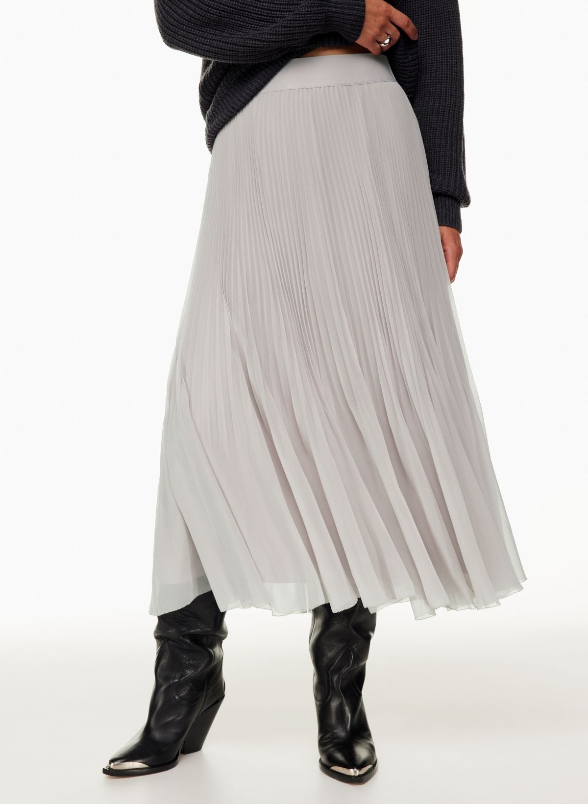 H and m pleated midi outlet skirt