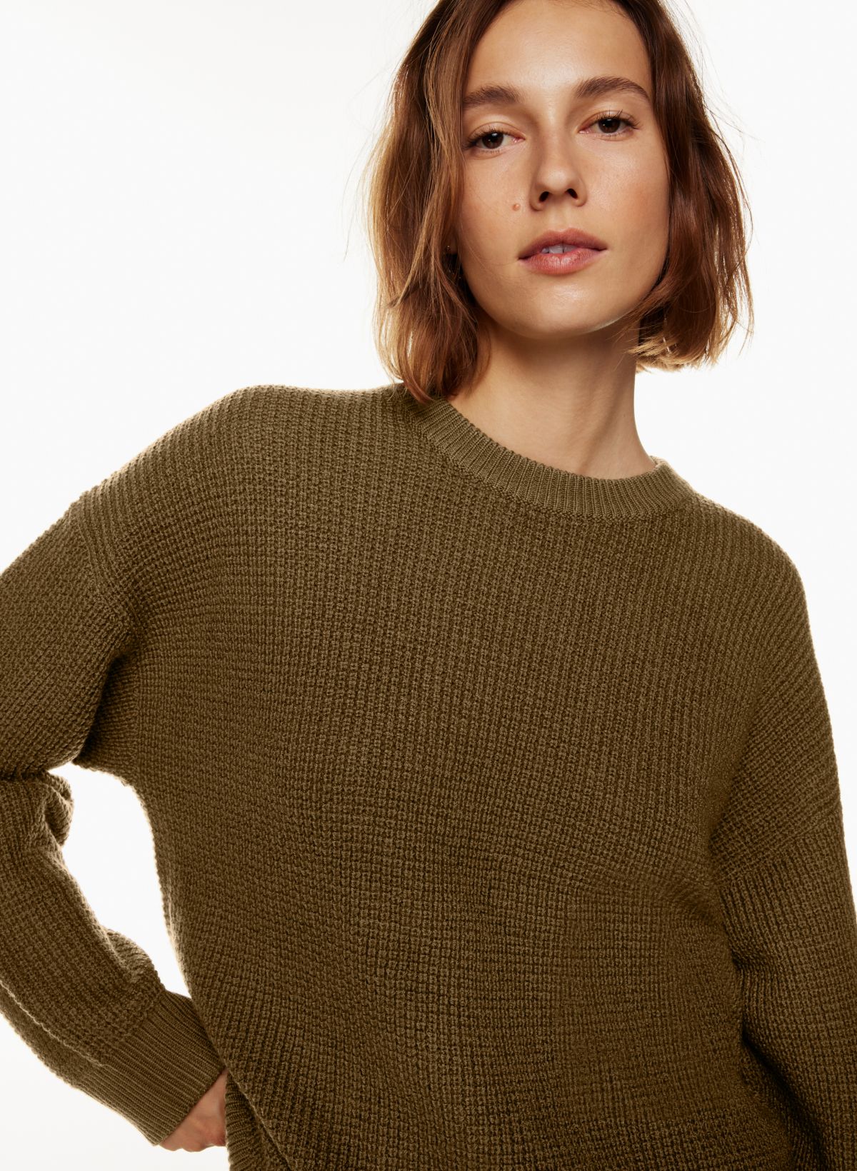 Easy Find Taupe Brown Waffle Knit Sweater  Waffle knit sweater, Knitted  top outfit, Sweaters