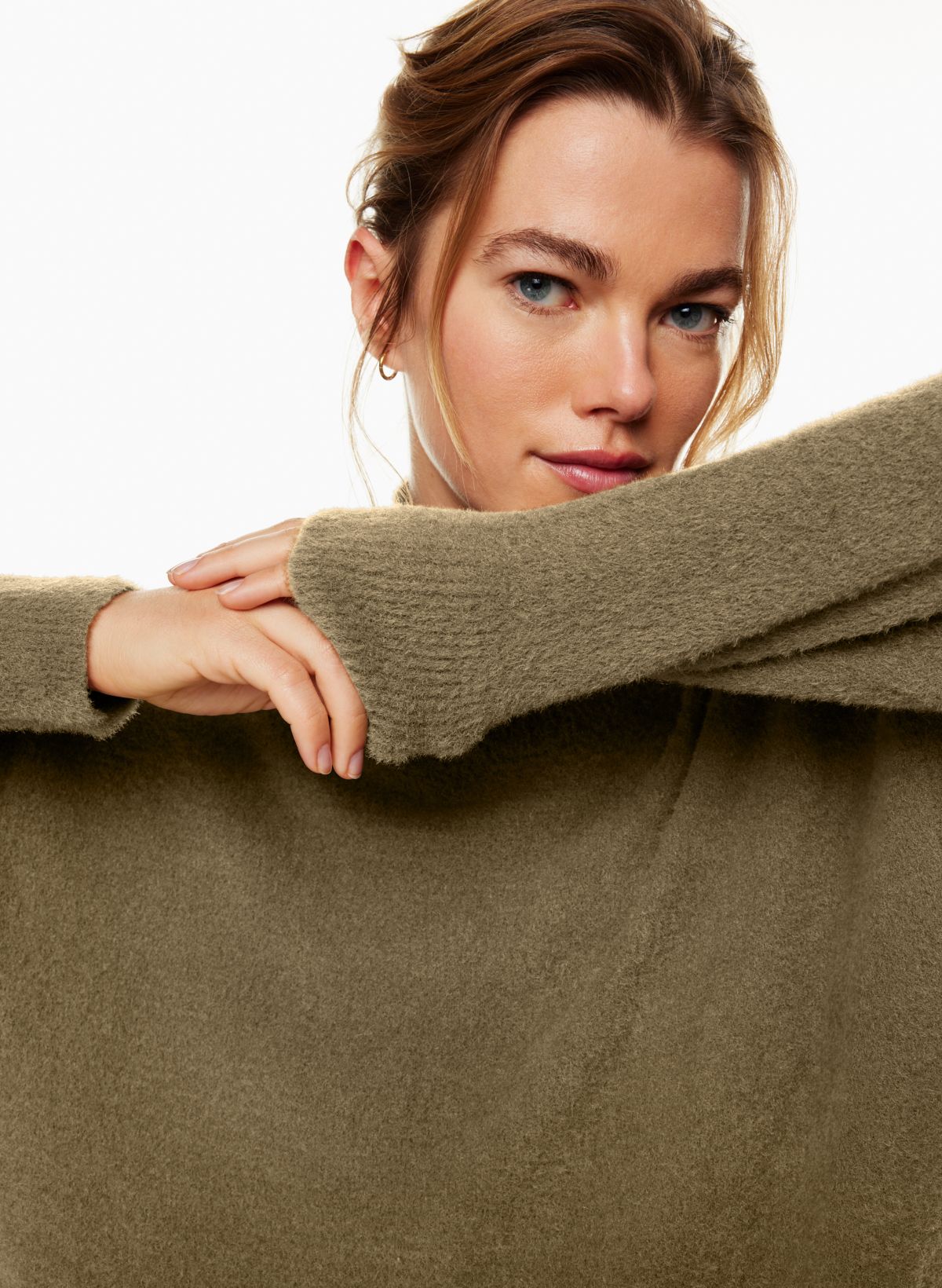 Taupe Turtleneck Soft Sweater