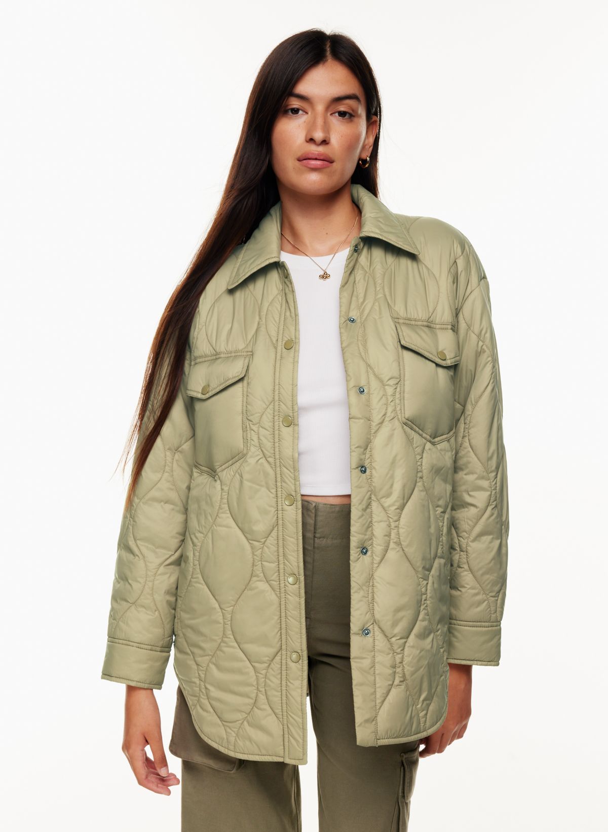 Shiny Nylon Sporty Hooded Jacket - Luxury Green