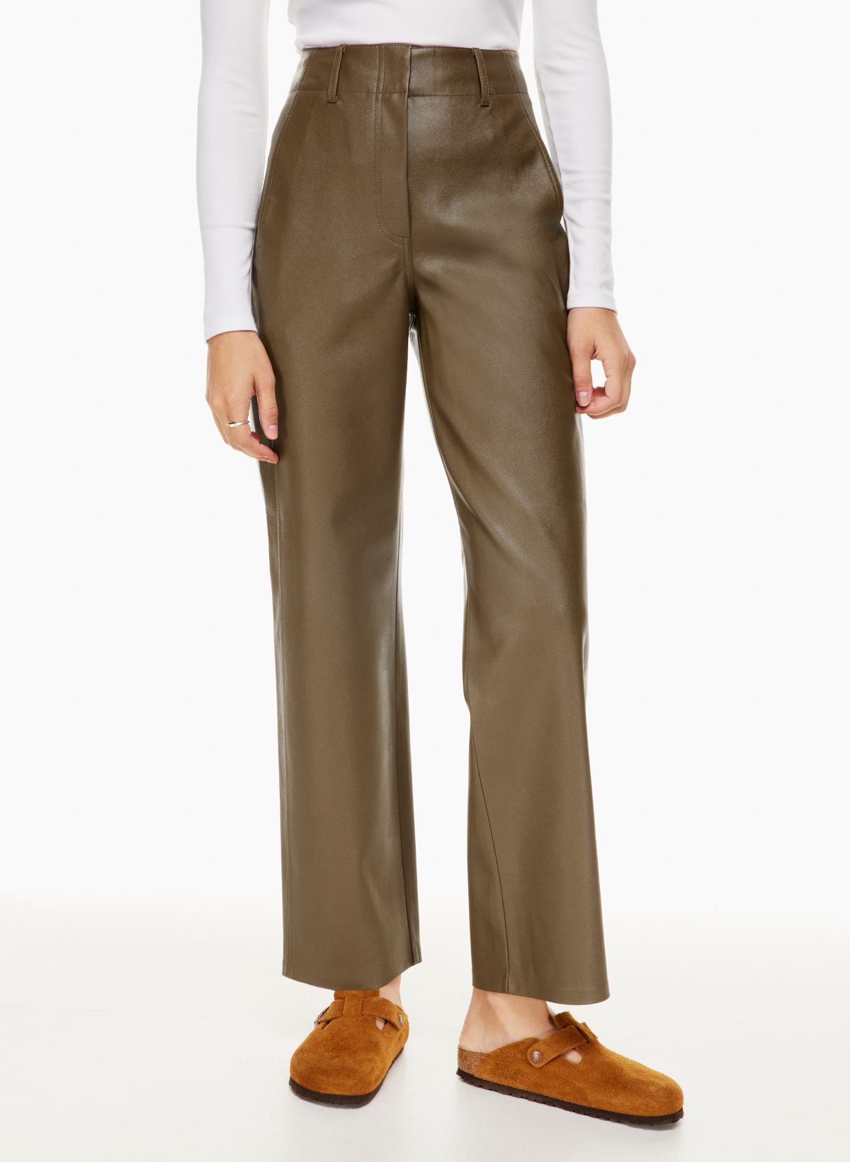 Styling Leather Pants & Aritzia Melina Pant Review (Cropped)
