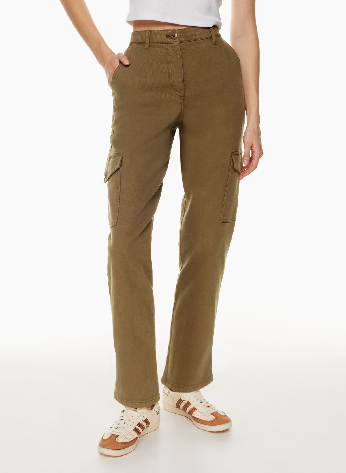 Mavi Women's Ivy Mid-Rise Slim Cargo Pants in Pure Cashmere Twill