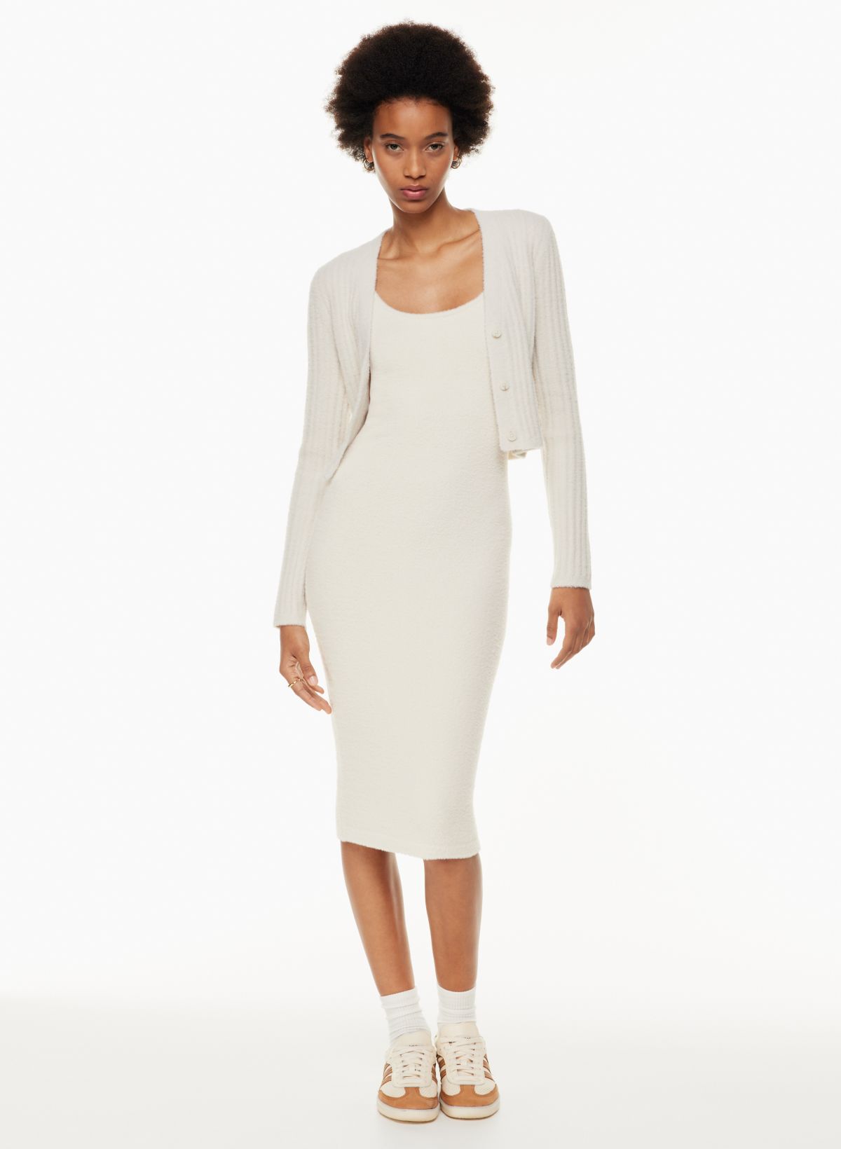 Scoop Me Away Sweater Dress (Cream)- FINAL SALE