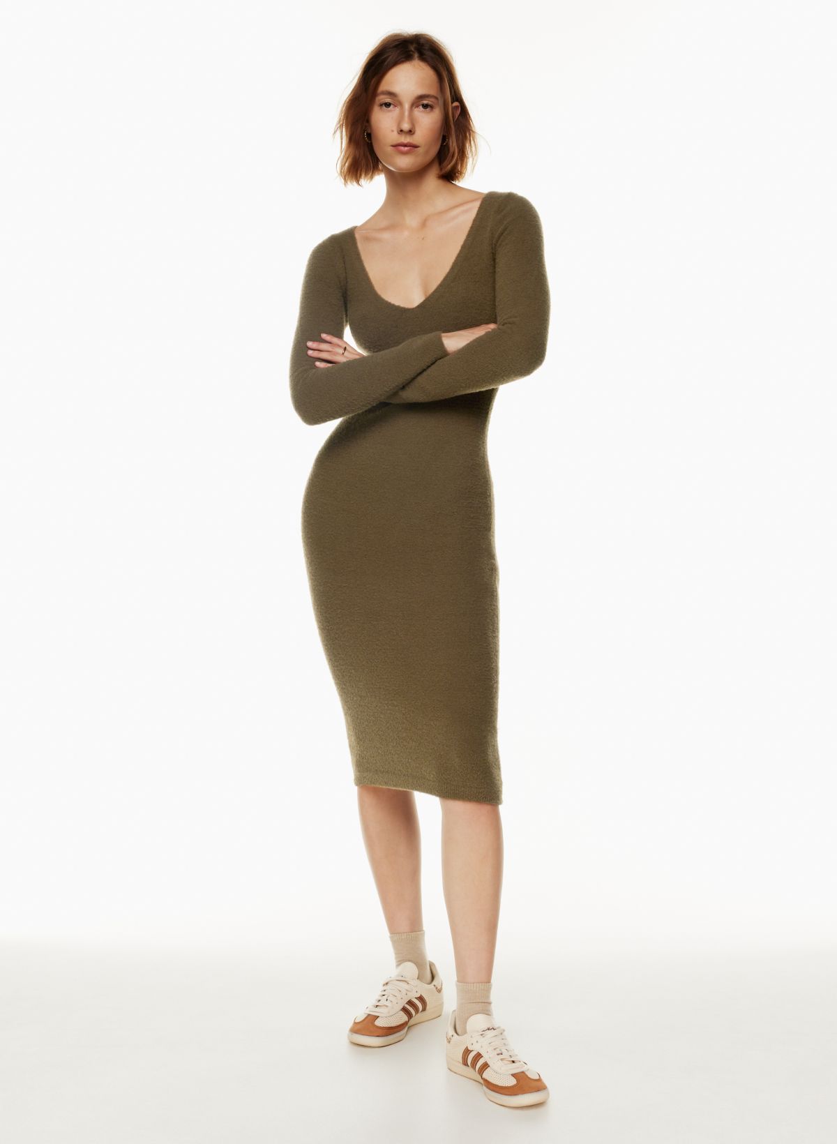 Knit dress shop v neck