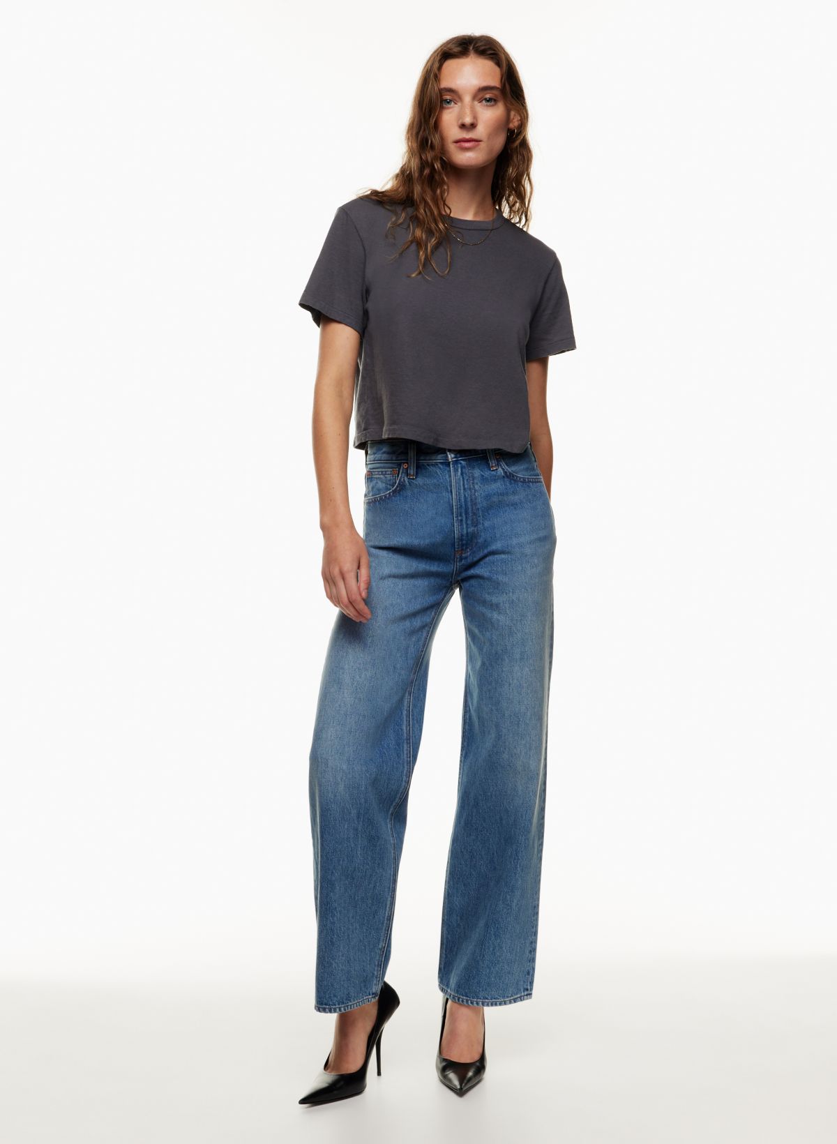 Denim Forum THE FARRAH HI-RISE CARGO JEAN