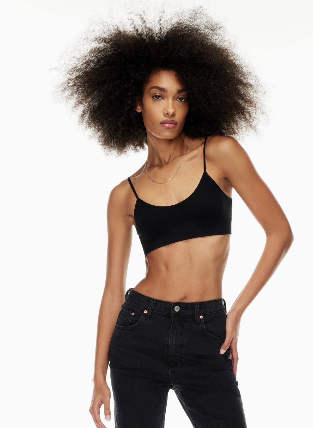 Micro Logo Straight-Neck Bralette