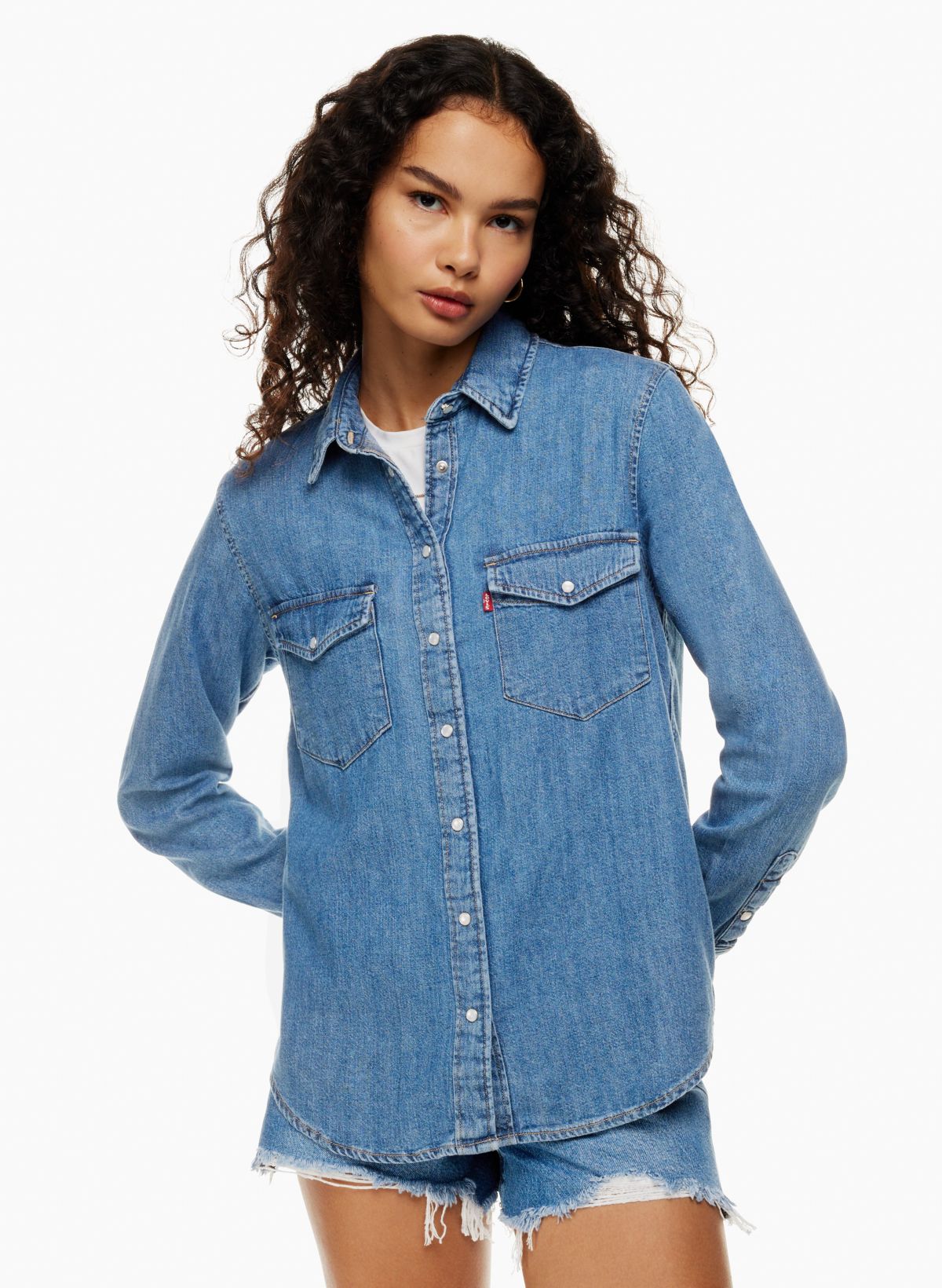 Levi's Levis Trendy Plus Size Essential Western Cotton Shirt Classic  Straight Leg Jeans in Blue