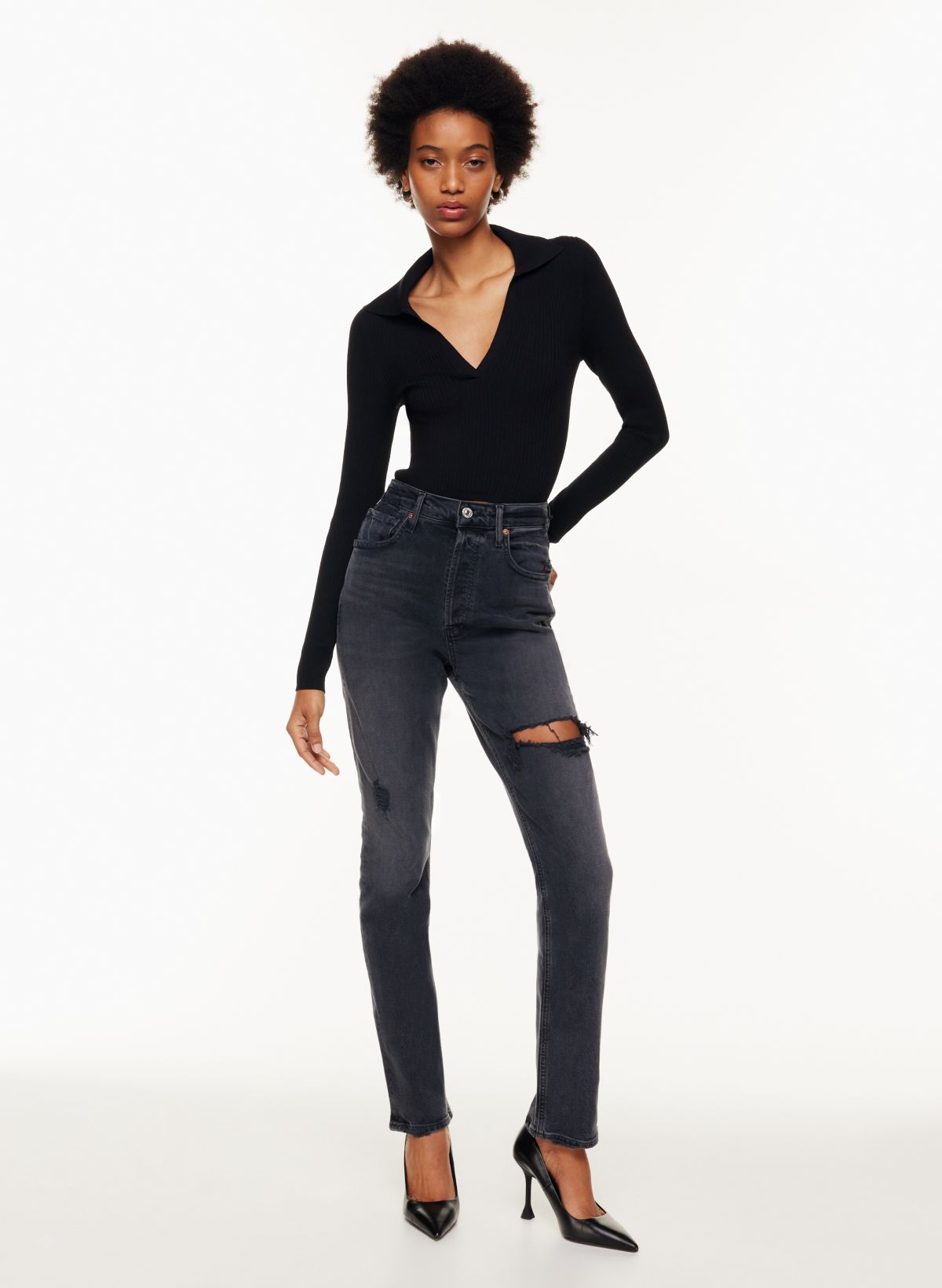 Jolene Leather Cropped Flare Trousers